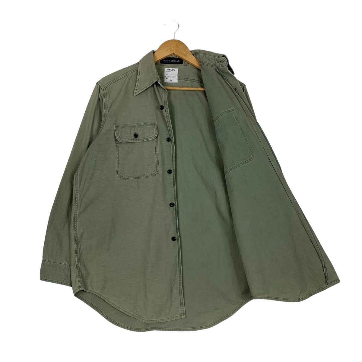 Madison MADISONBLUE Green Button Up Shirt #0950-C42 Size US S / EU 44-46 / 1 - 9 Thumbnail