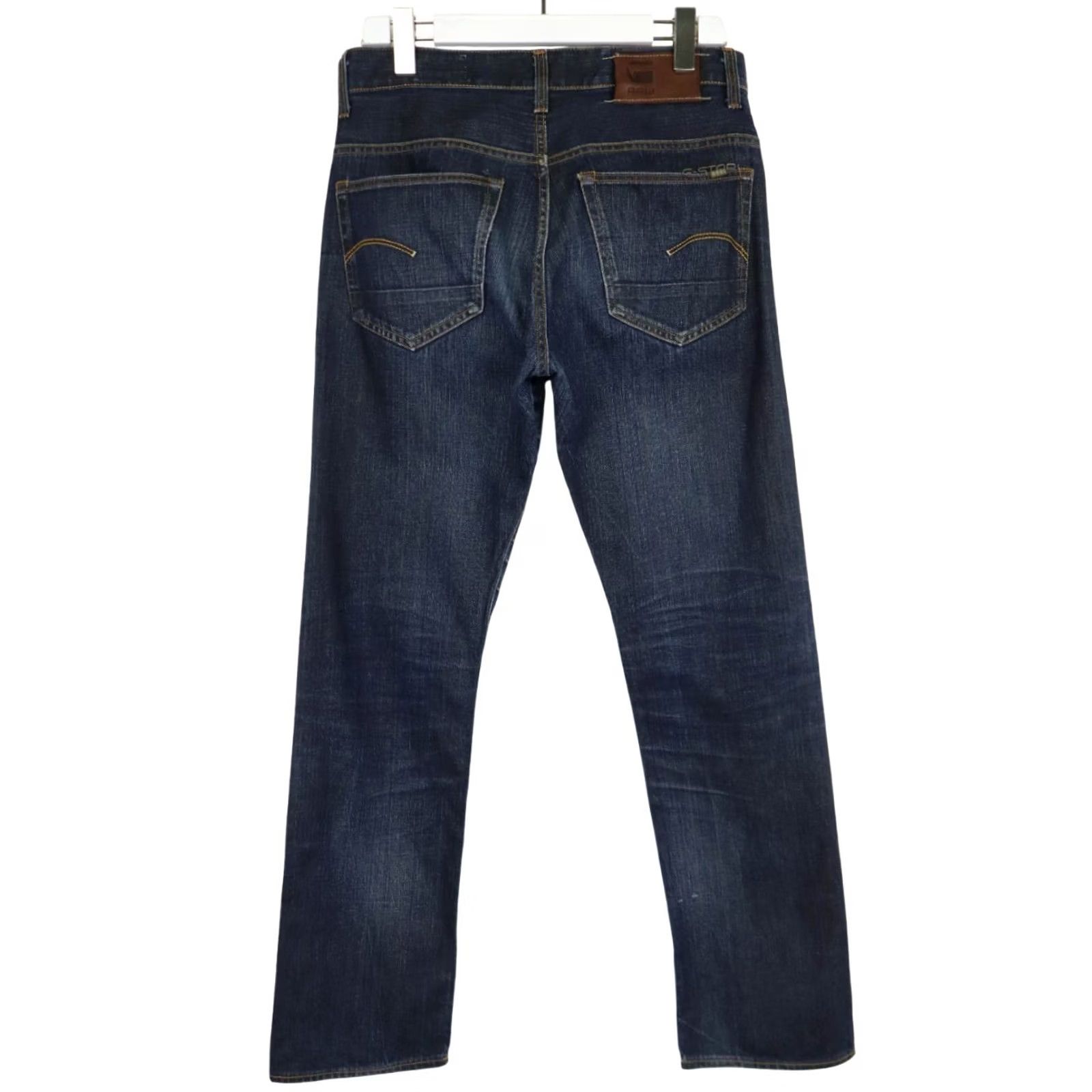 G-Star G-STAR 3301 Straight Jeans Men's W32/L34 Dark Blue Denim Faded Button Fly Jeans Size US 32 / EU 48 - 2 Thumbnail