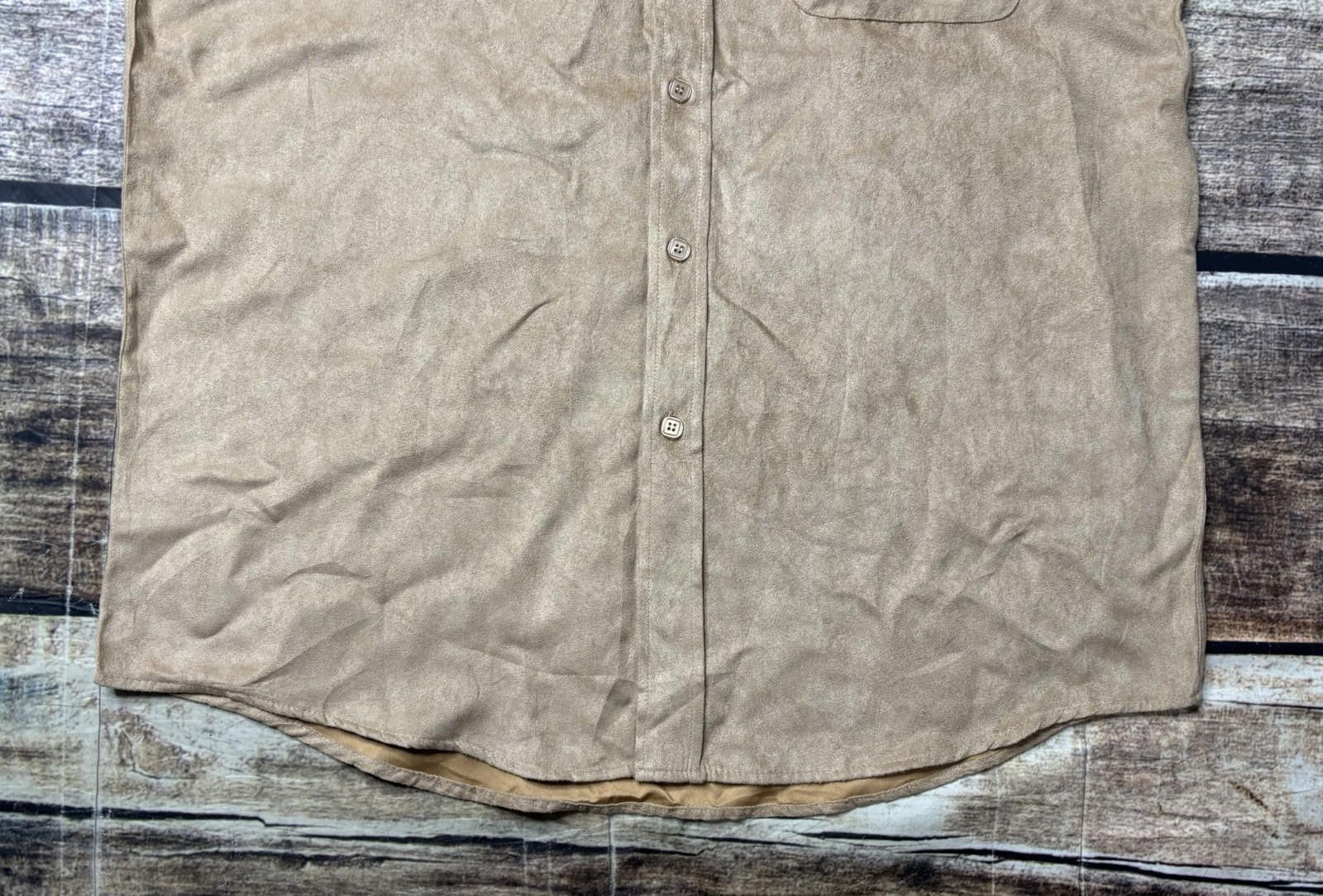 Oleg Cassini VTG Oleg Cassini Shirt Mens Large Suede Silk Tan Western NEW Size US L / EU 52-54 / 3 - 5 Thumbnail