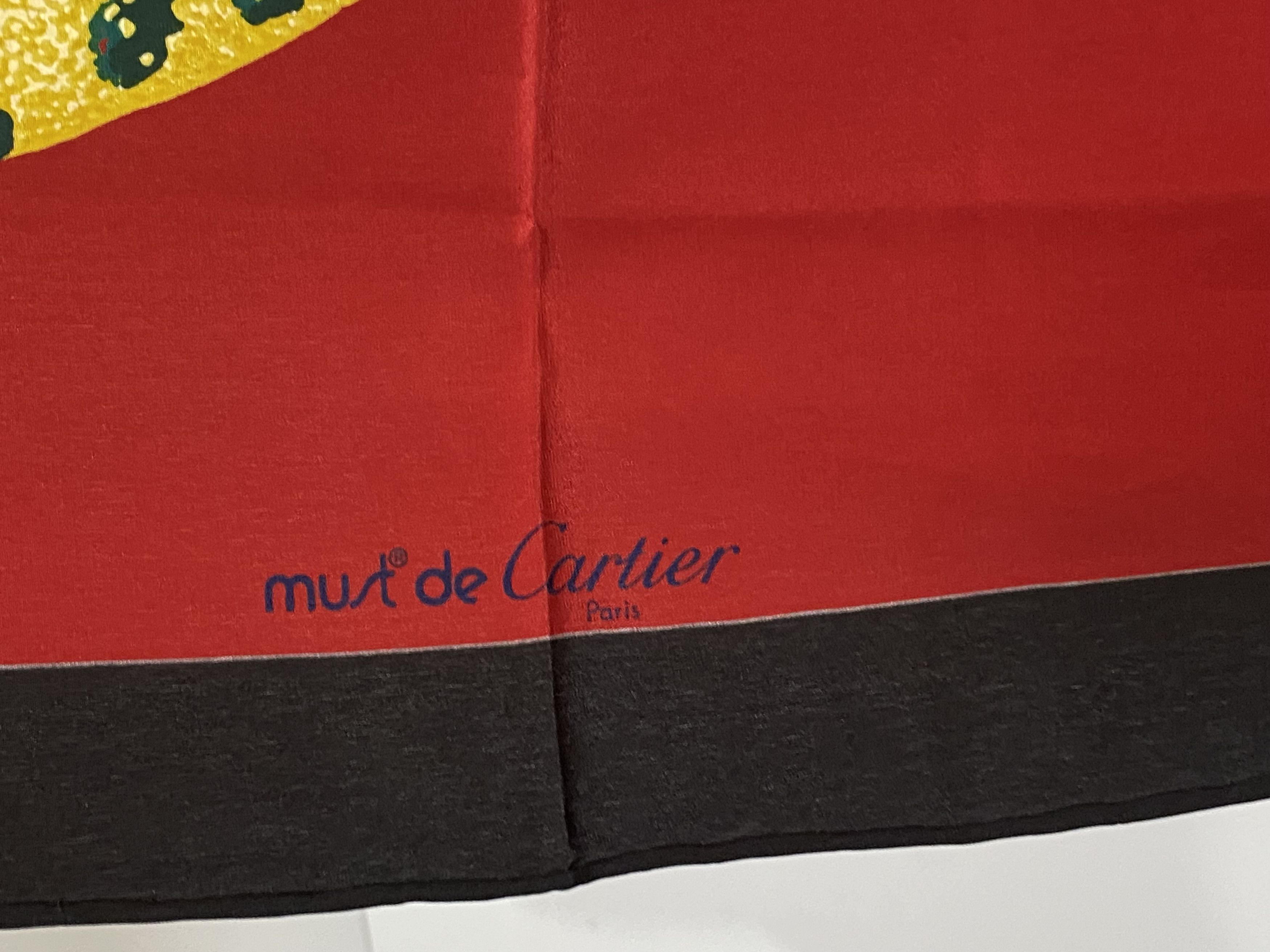 Cartier LES MUST DE CARTIER PARIS GOLD PANTHER BRACELET SILK SCARF Size ONE SIZE - 4 Thumbnail
