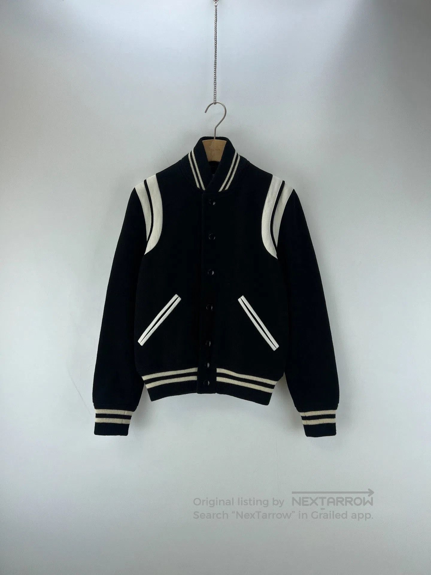 Saint Laurent Paris Saint Laurent Black White Varsity Jacket. Size US M / EU 48-50 / 2 - 1 Thumbnail