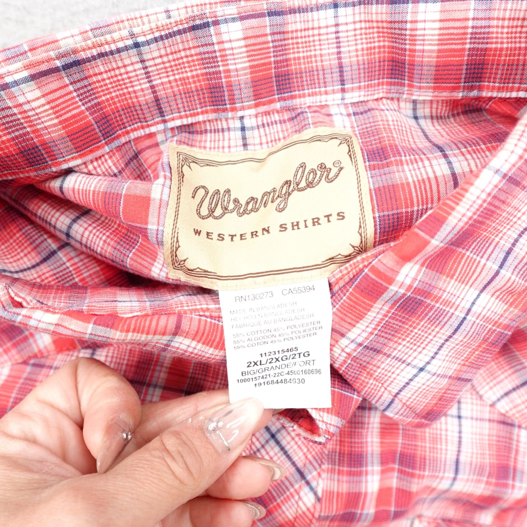Wrangler Wrangler Shirt Mens 2XL Red Plaid Western Pearl Snap Frontier Rodeo Ranch Cowboy Shirt Size US XXL / EU 58 / 5 - 6 Thumbnail