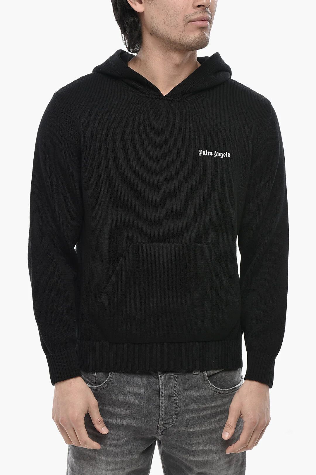 Palm Angels og1mm0326 Cotton Hooded Sweater in Black Size US M / EU 48-50 / 2 - 1 Thumbnail