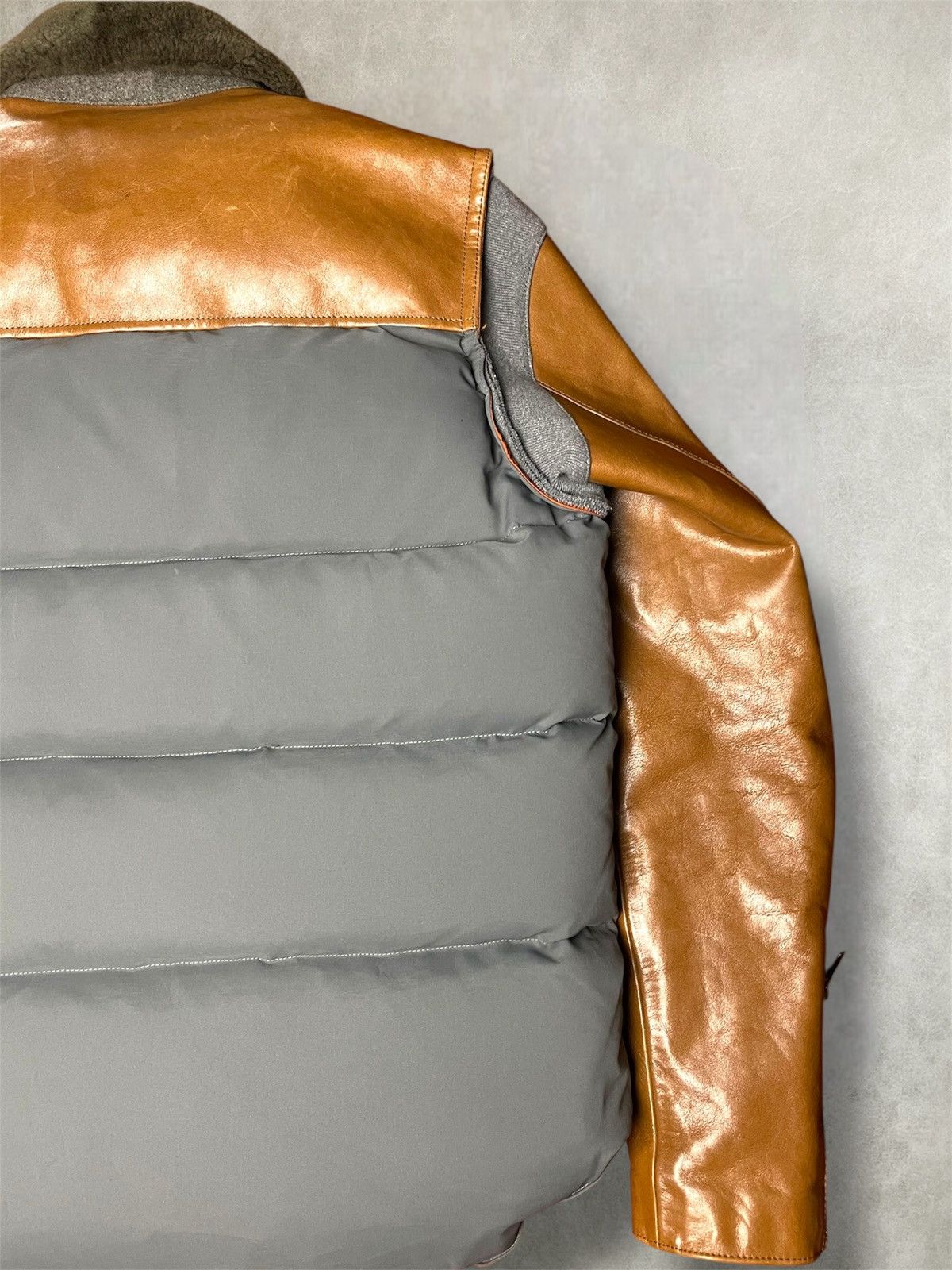 Undercover AW2012 Undercover leather sleeve down feather puffer jacket Size US L / EU 52-54 / 3 - 13 Thumbnail