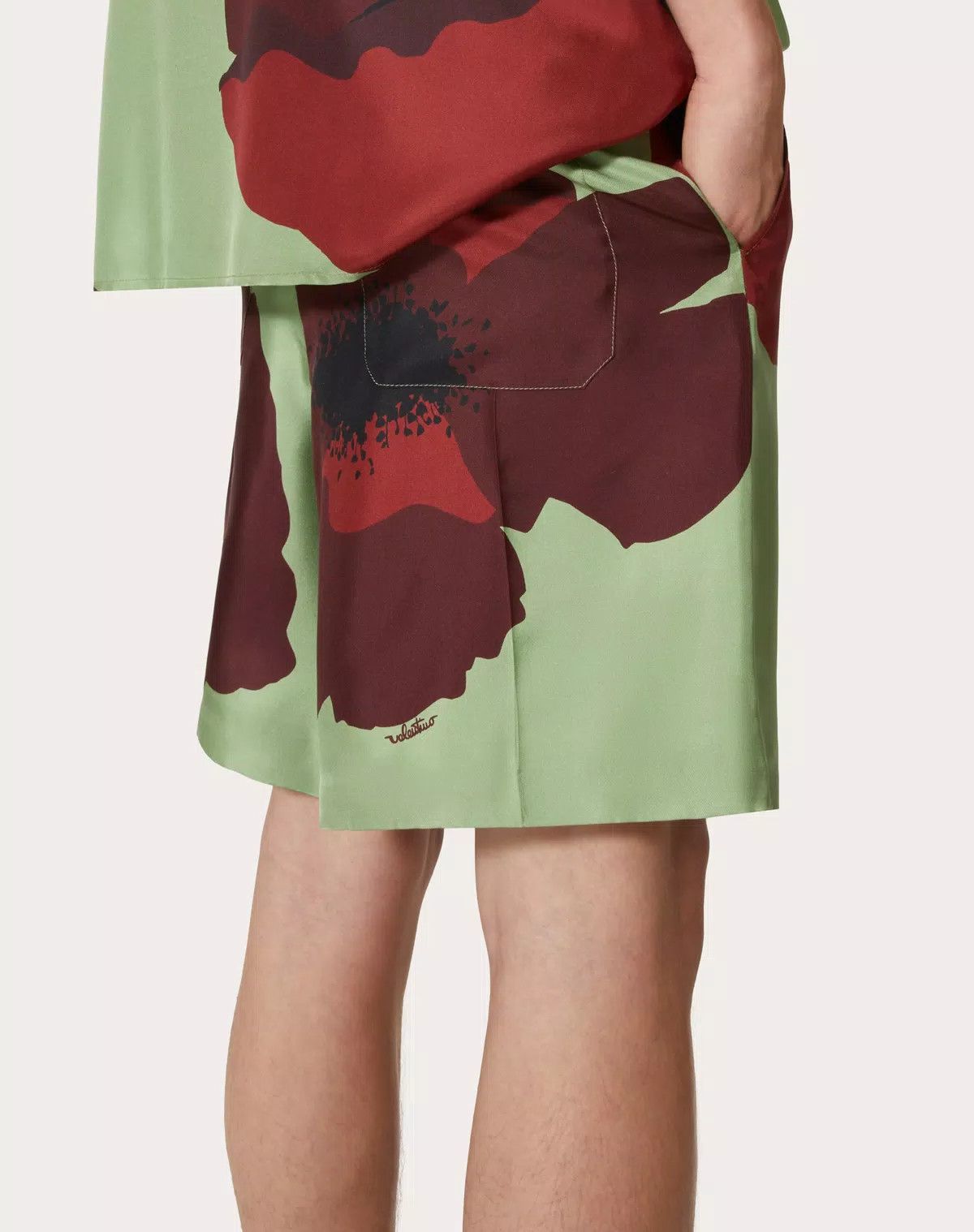 Valentino oc11z0725 Silk Twill Bermuda Shorts in Multicolor Size US 38 / EU 54 - 6 Thumbnail