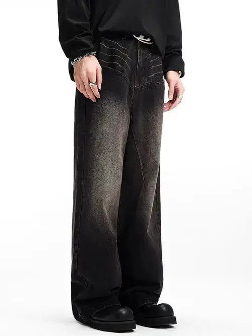 Japanese Brand Retro high street straight wide leg jeans Size US 32 / EU 48 - 6 Thumbnail