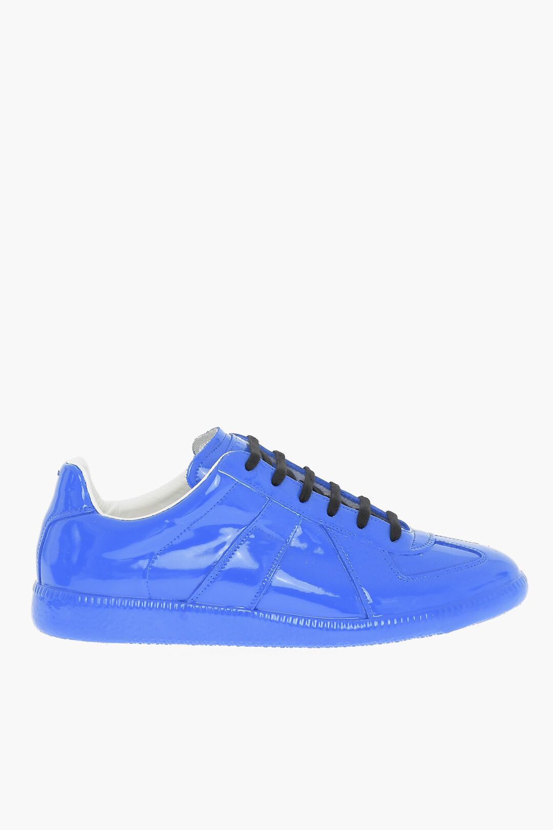 image of Maison Margiela Og1Mm0424 Leather Low-Top Sneakers In Blue, Men's (Size 12)