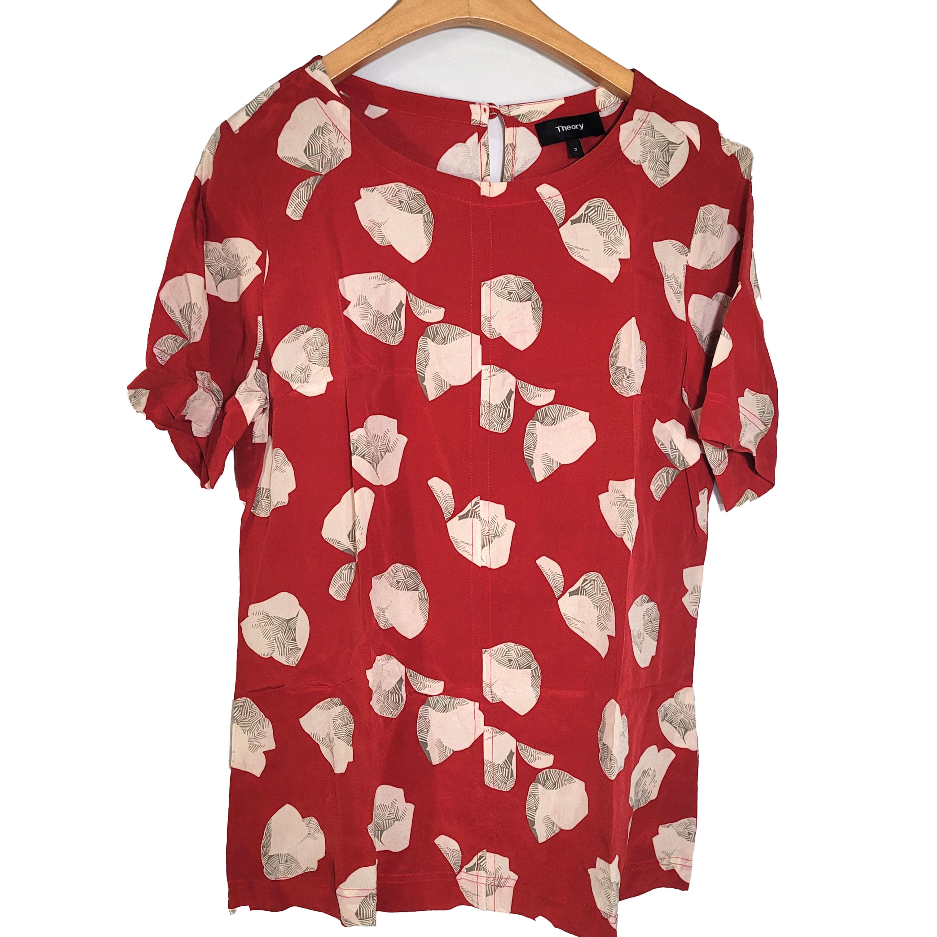 Other Women's 100% Silk Size S Short Sleeve Top Shirt SCK301 Size S / US 4 / IT 40 - 1 Thumbnail