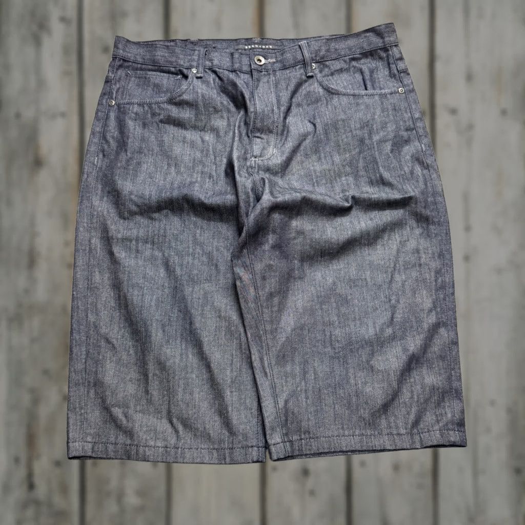 Denime VINTAGE Sean John Denim Jean Shorts Men 40 Dark Washed Black Wide Leg Baggy Jeans Shorts Mens 40 Black Wide-Leg Baggy Size US 40 / EU 56 - 1 Thumbnail
