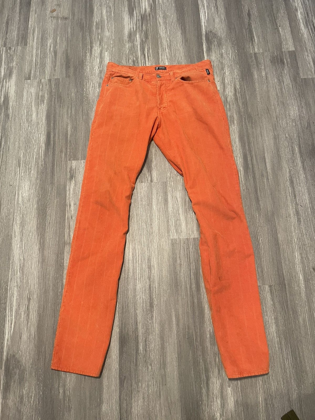 Versace × Versace Jeans Couture × Vintage Rare Versace Orange Corduroy Size US 32 / EU 48 - 1 Thumbnail