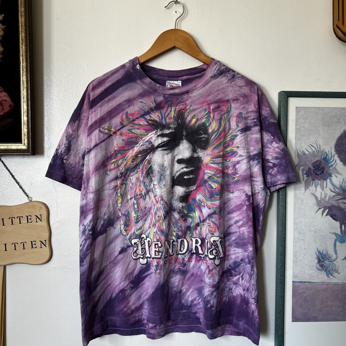 image of Early 90's Jimi Hendrix Experience Purple Tie-Dye Tee, Men's (Size XL)