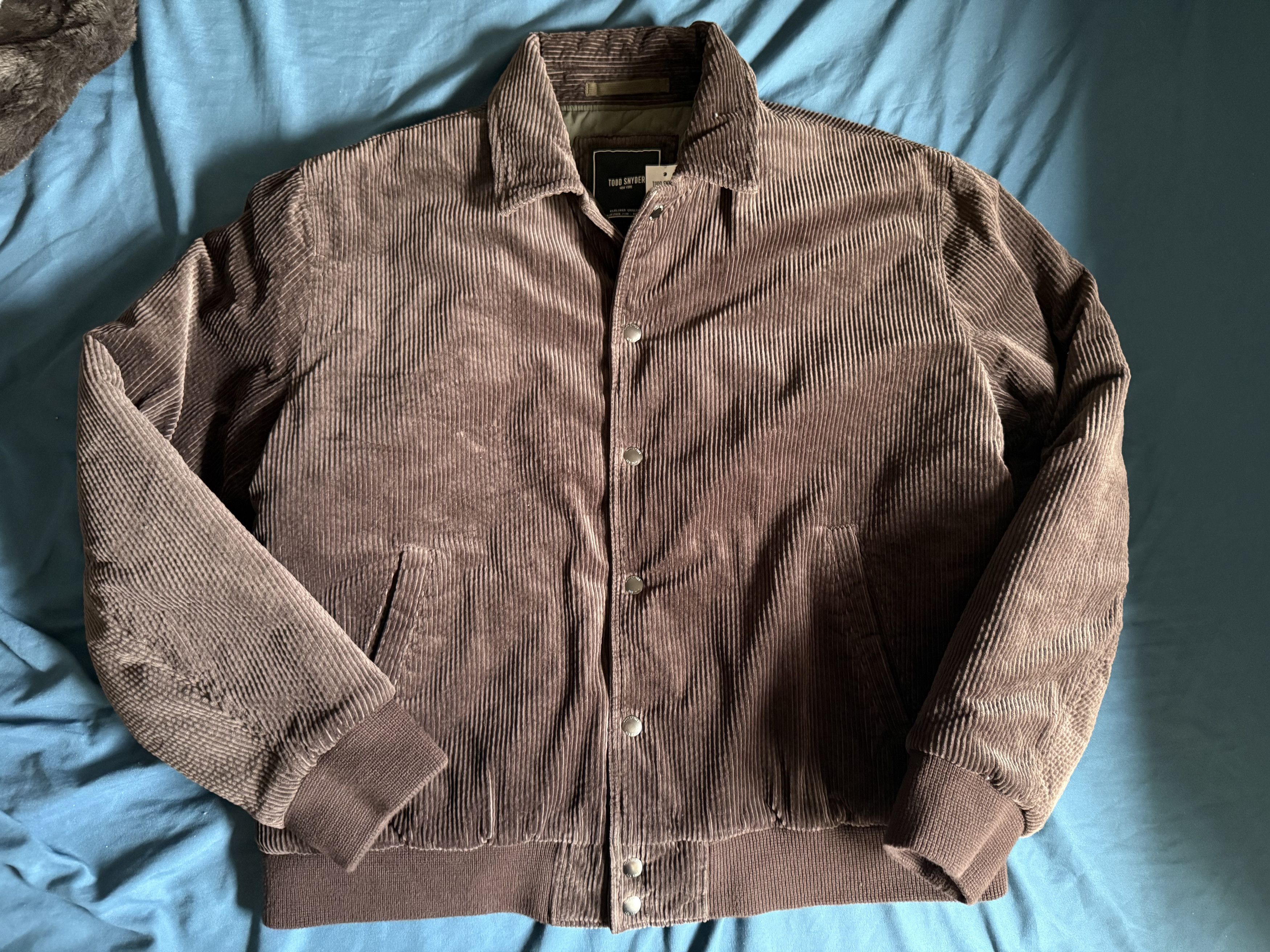 Todd Snyder Todd Snyder Corduroy Varsity Jacket in Brown Large $450 Size US L / EU 52-54 / 3 - 1 Thumbnail