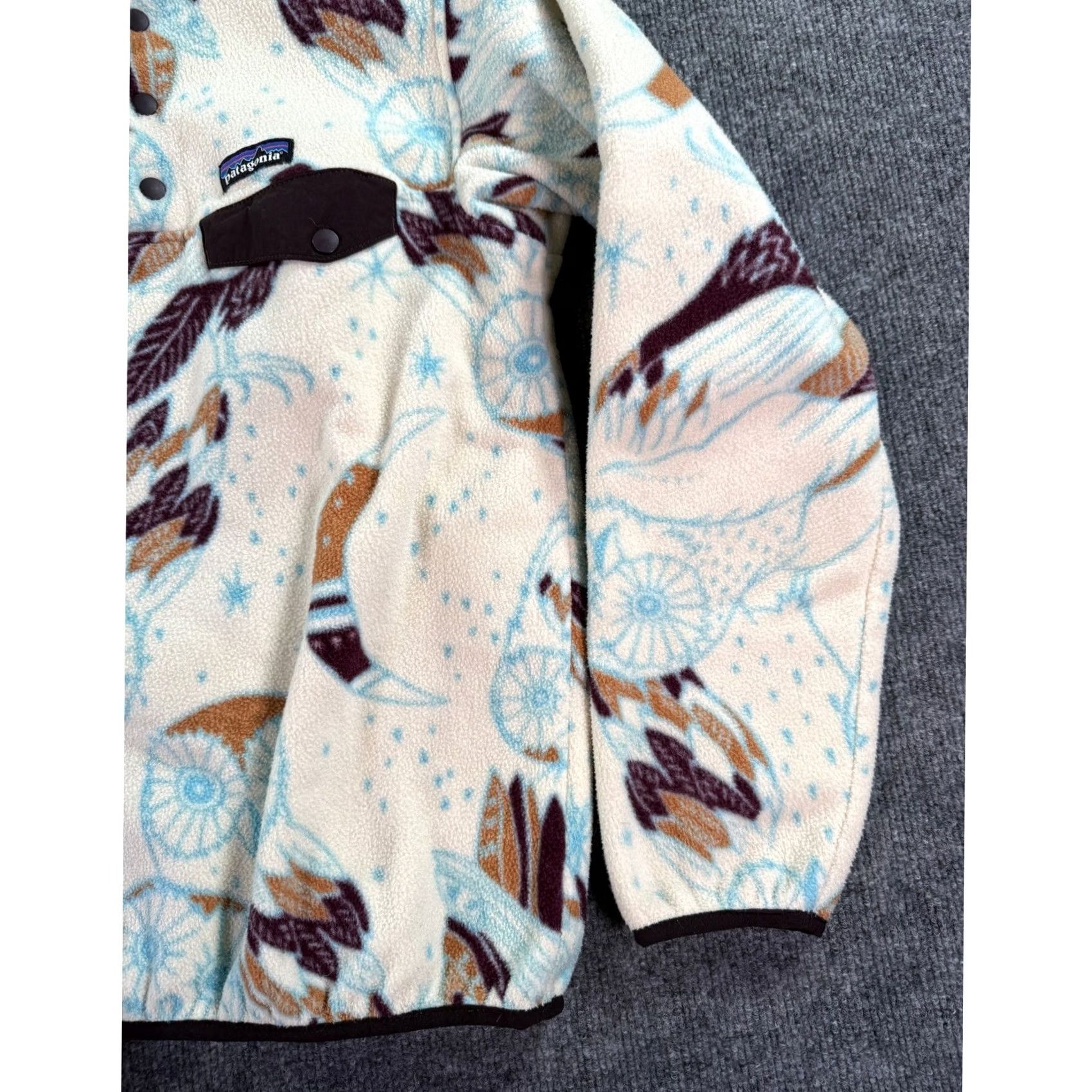 Patagonia Patagonia Synchilla Fleece Pullover Jacket Adult Small Cream Owl Print AOP Size S / US 4 / IT 40 - 4 Thumbnail