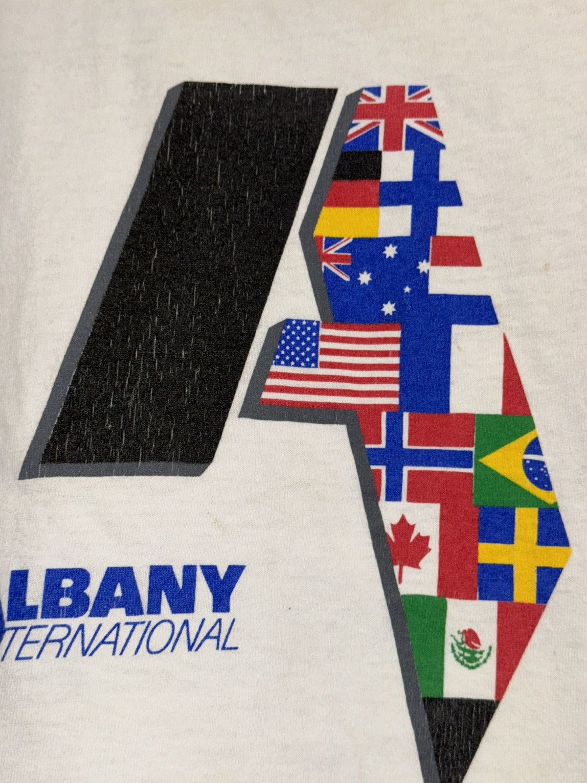 Fruit Of The Loom × Vintage Vintage 90s Albany International Running the World Over tee Size US L / EU 52-54 / 3 - 5 Thumbnail