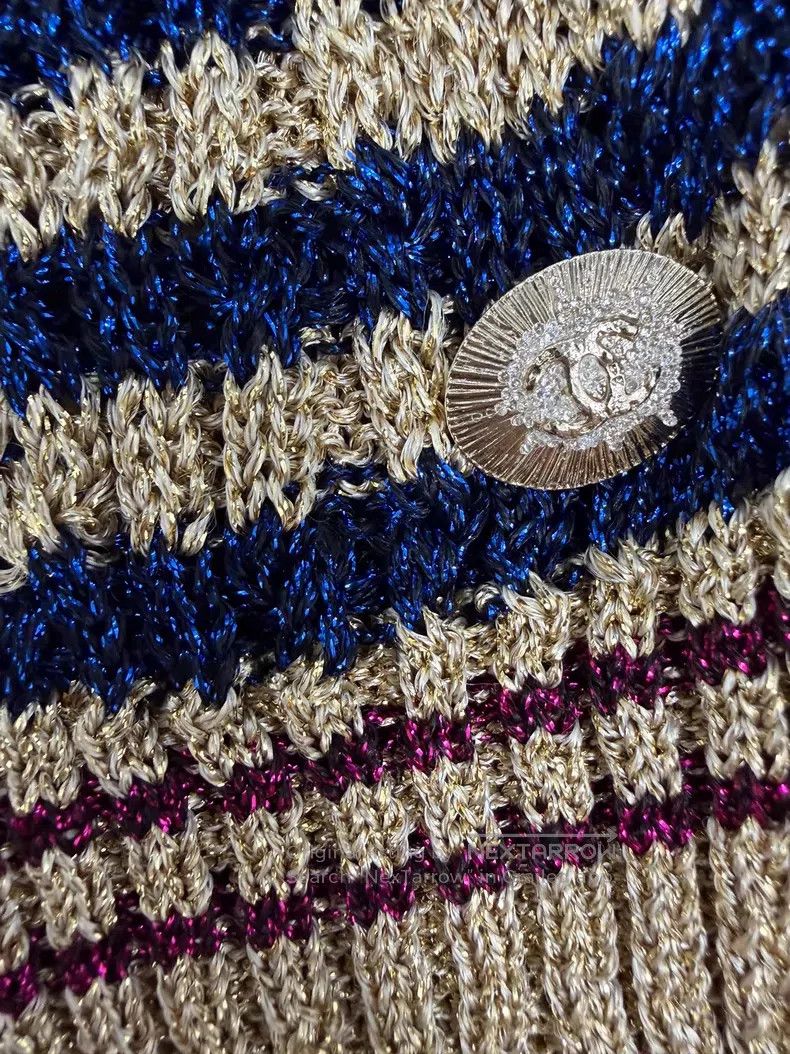 Chanel Chanel Gold thread knitted striped vest Size XXS / US 00 / IT 34 - 4 Thumbnail
