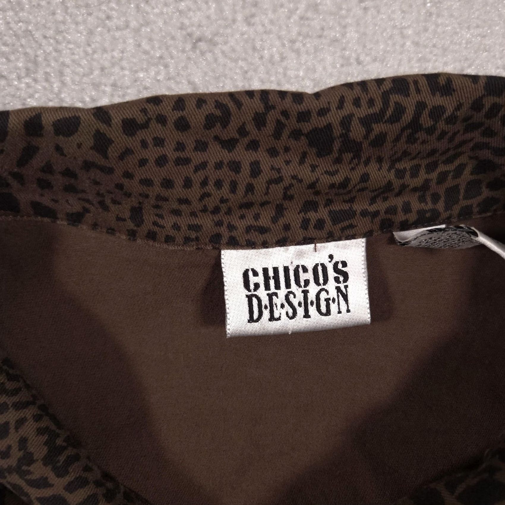 Vintage Chicos Design Jacket Womens 3 Brown Croc Animal Print Cotton Stretch Button Up Jacket/Casual Womens 3 Brown Croc Animal Print Cotton Stretch Button Up Size XS / US 0-2 / IT 36-38 - 6 Thumbnail
