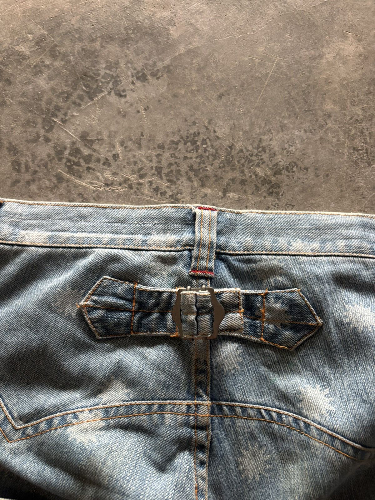 Sunao Kuwahara ISSEY MIYAKE SUNAO KUWAHARA OVERPRINT BUCKLE BACK WESTERN Size 31" - 17 Thumbnail