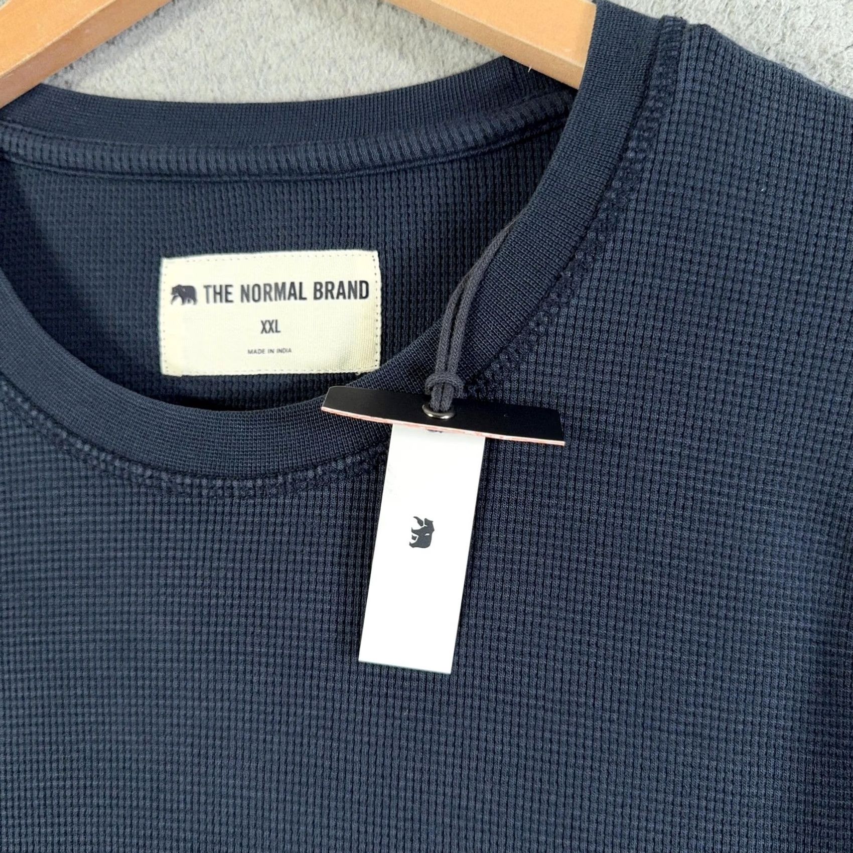J Brand VINTAGE? No. The Normal Brand Waffle Knit Shirt Men 2XL Navy Long Sleeve Thermal Crewneck Size US XXL / EU 58 / 5 - 5 Thumbnail