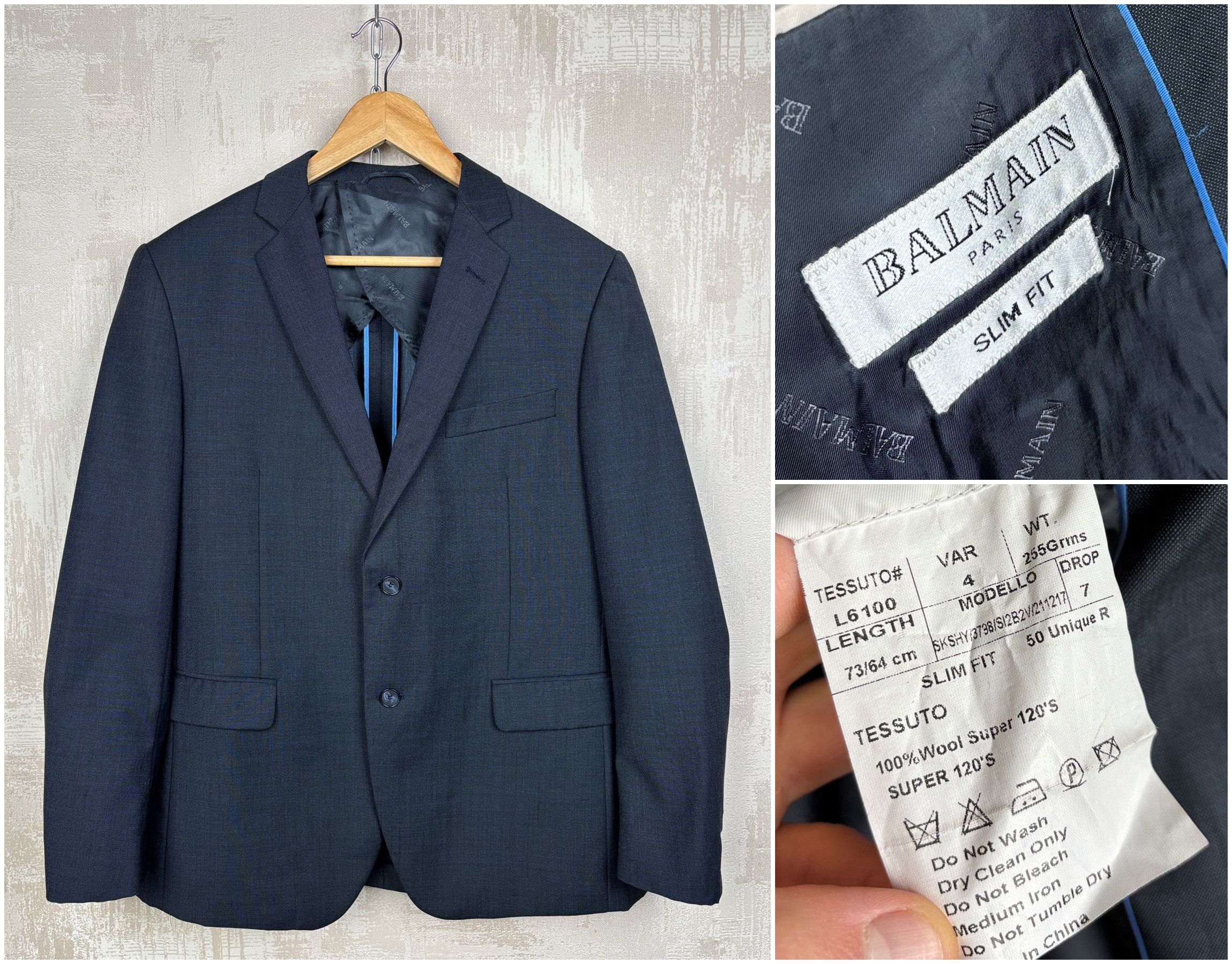 Balmain Vintage Balmain Paris Super 120's Wool Blazer 50R / US 40R Size 40R - 1 Thumbnail