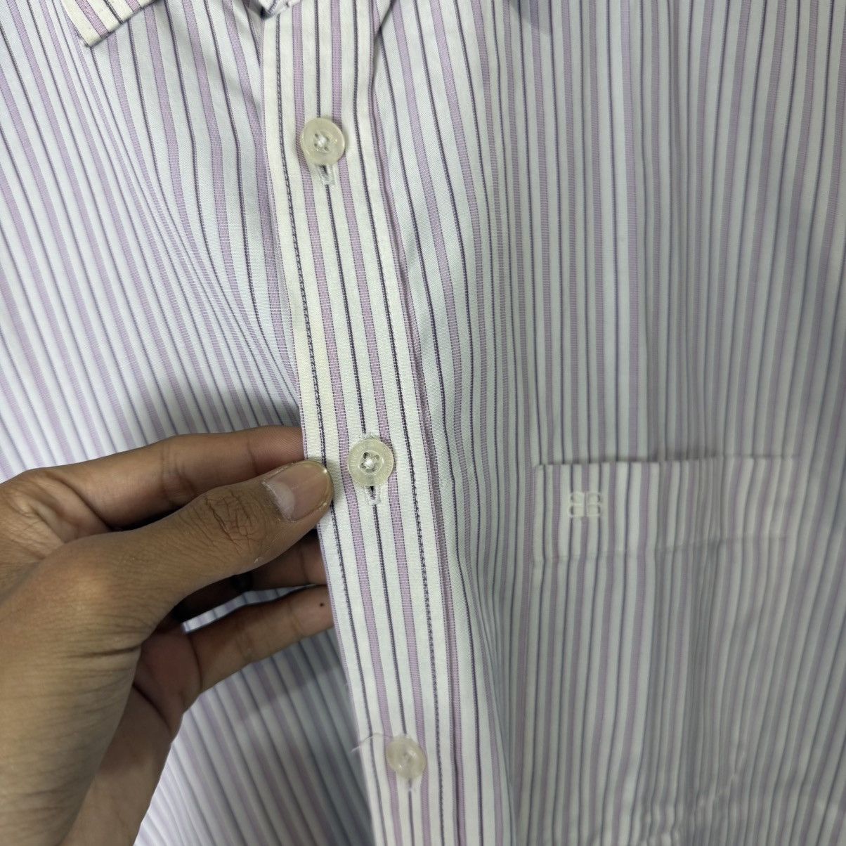 Balenciaga Balenciaga paris stripe button up shirt Size US XL / EU 56 / 4 - 4 Thumbnail