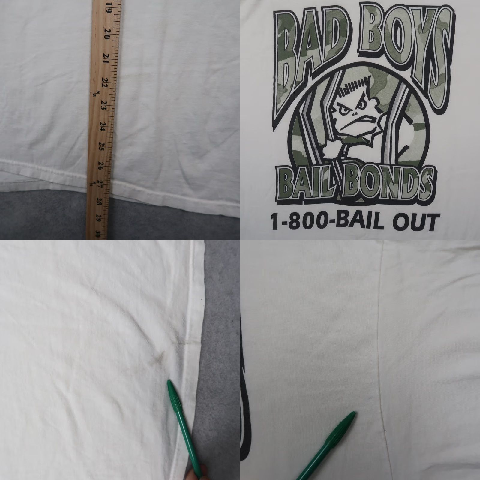 Hanes VINTAGE Bad Boys Bail Bonds T Shirt Mens XL White Graphic 90s Hanes Logo Promo Shirt Mens XL White 90s Size US XL / EU 56 / 4 - 9 Thumbnail