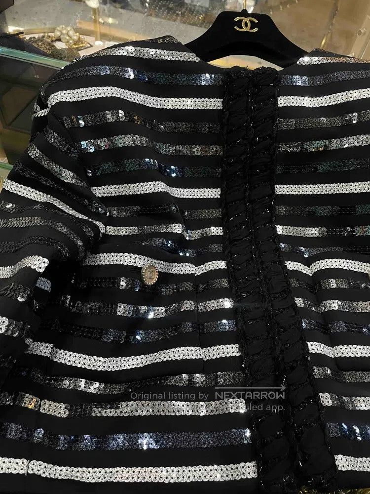 Chanel Chanel 22c black and white cc sequin striped jacket Size XS / US 0-2 / IT 36-38 - 8 Thumbnail