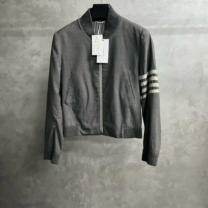 Thom Browne Thom Browne Gray Cotton Women's Jacket 0089 Size S / US 4 / IT 40 - 1 Thumbnail