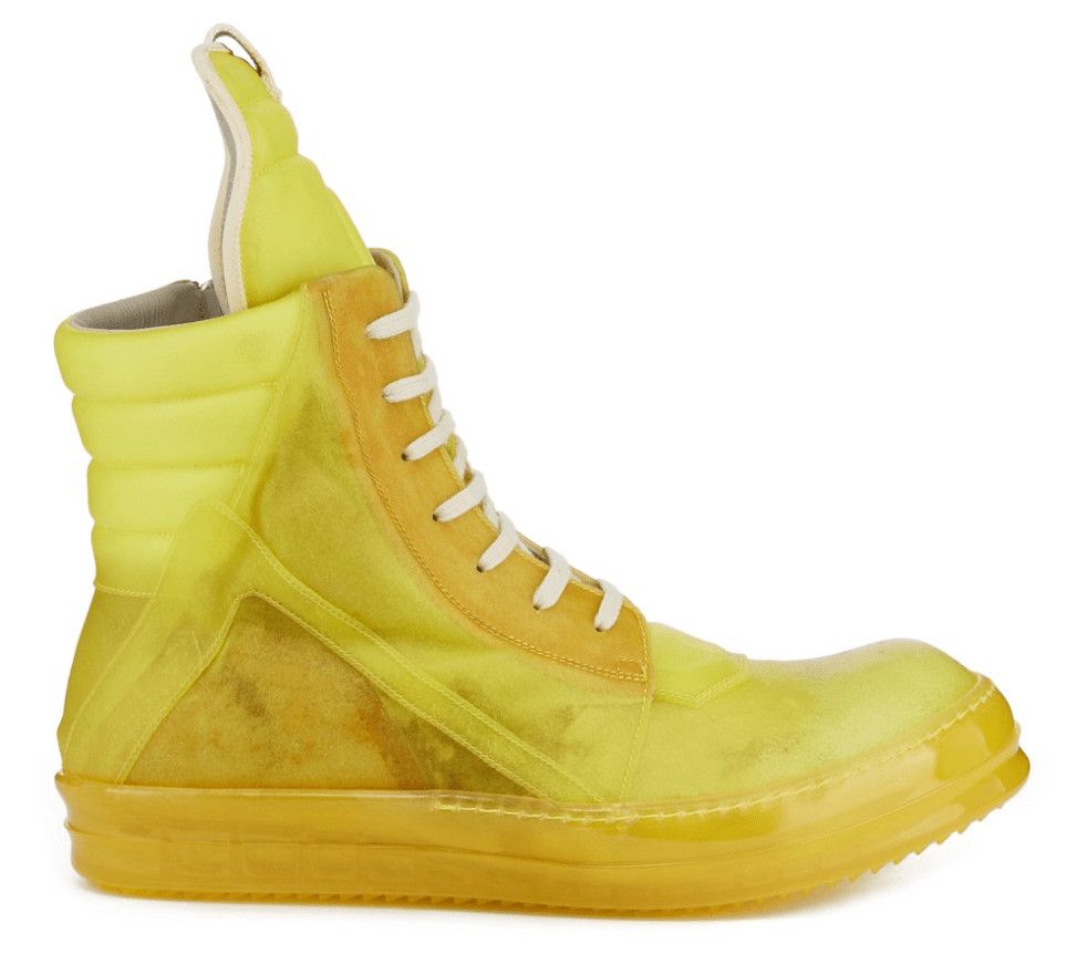 Rick Owens SS23 EDFU Geobasket Sneaker High Lemon Yellow | Grailed