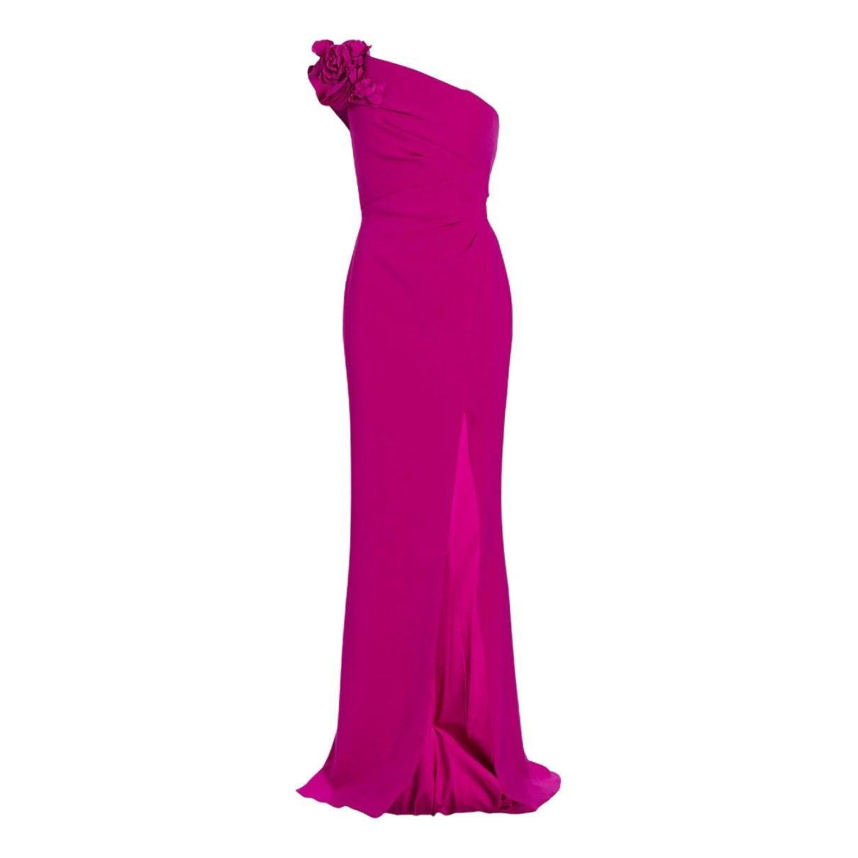 MARCHESA Floral One-Shoulder Column Gown