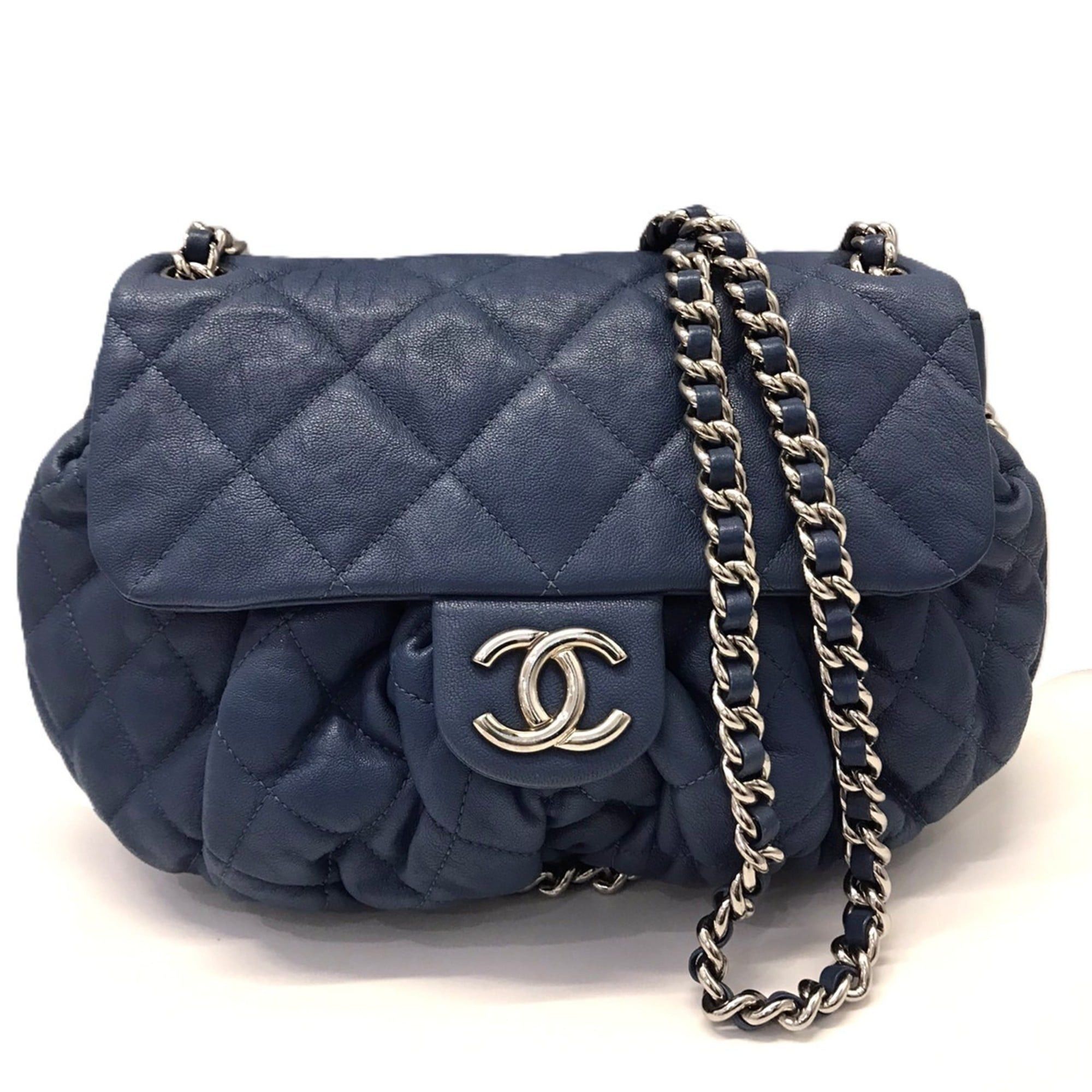 Chanel Chanel Matelassé Chain Around Shoulder Bag, Series 15, Calfskin, Navy. Size ONE SIZE - 1 Thumbnail