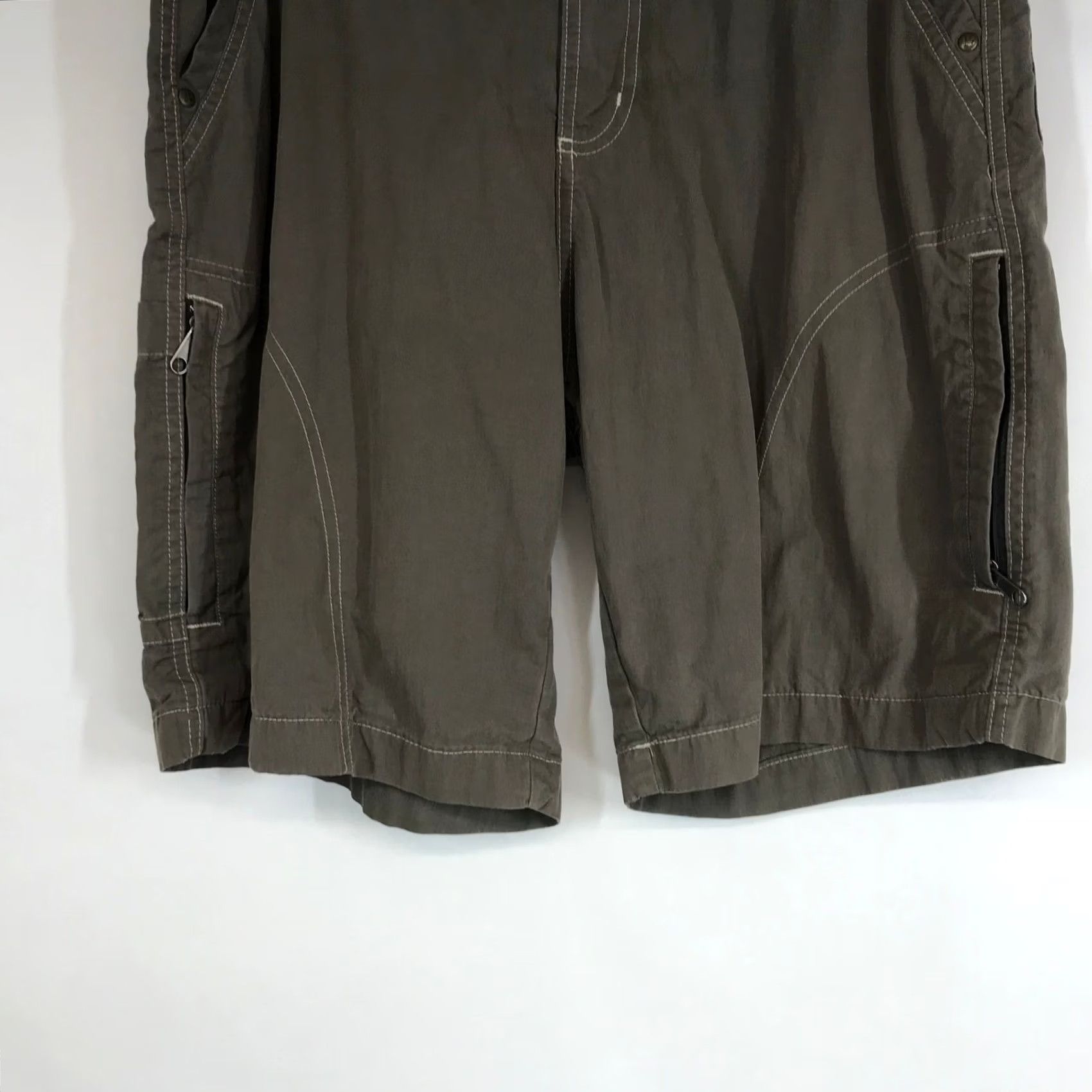 Olive Killik Mens Cargo Shorts Olive Green Size 32 Outdoor Casual Zip Pockets Size US 32 / EU 48 - 3 Thumbnail
