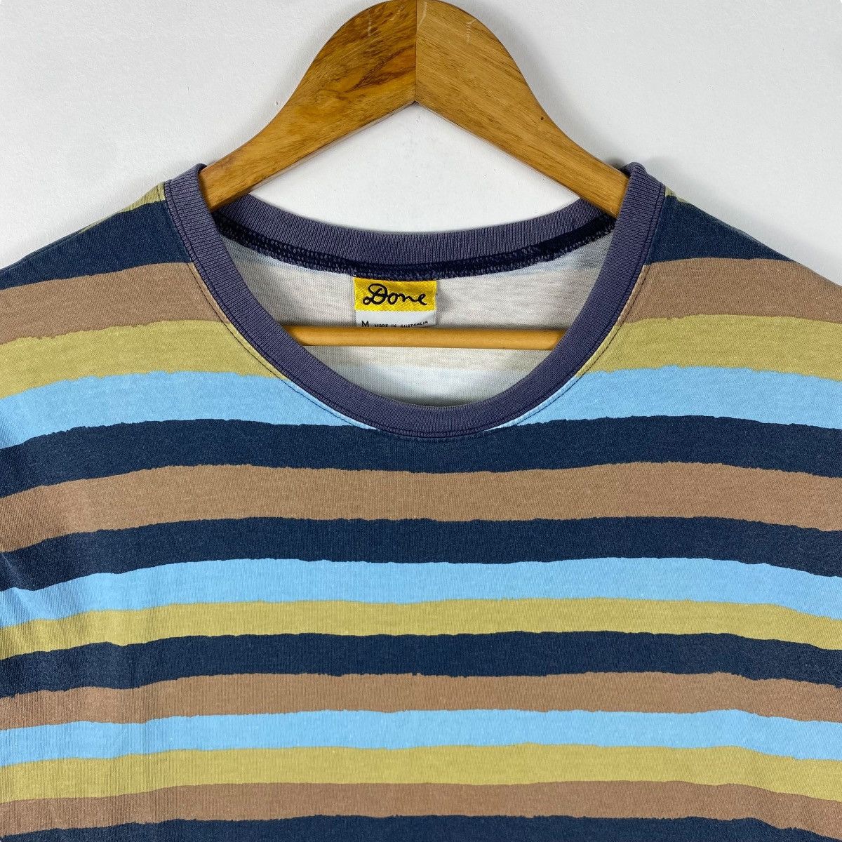 Vintage Vintage 90's KEN DONE Striped Tee Shirt Medium Size Size US M / EU 48-50 / 2 - 2 Thumbnail