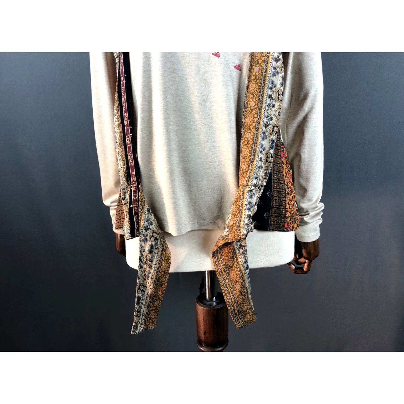 Desigual Desigual Blouse Shirt Women M Multicolor Floral Jersey Round Neck Long Sleeve Viscose Blouse Alternating Tie Front? Size M / US 6-8 / IT 42-44 - 7 Thumbnail