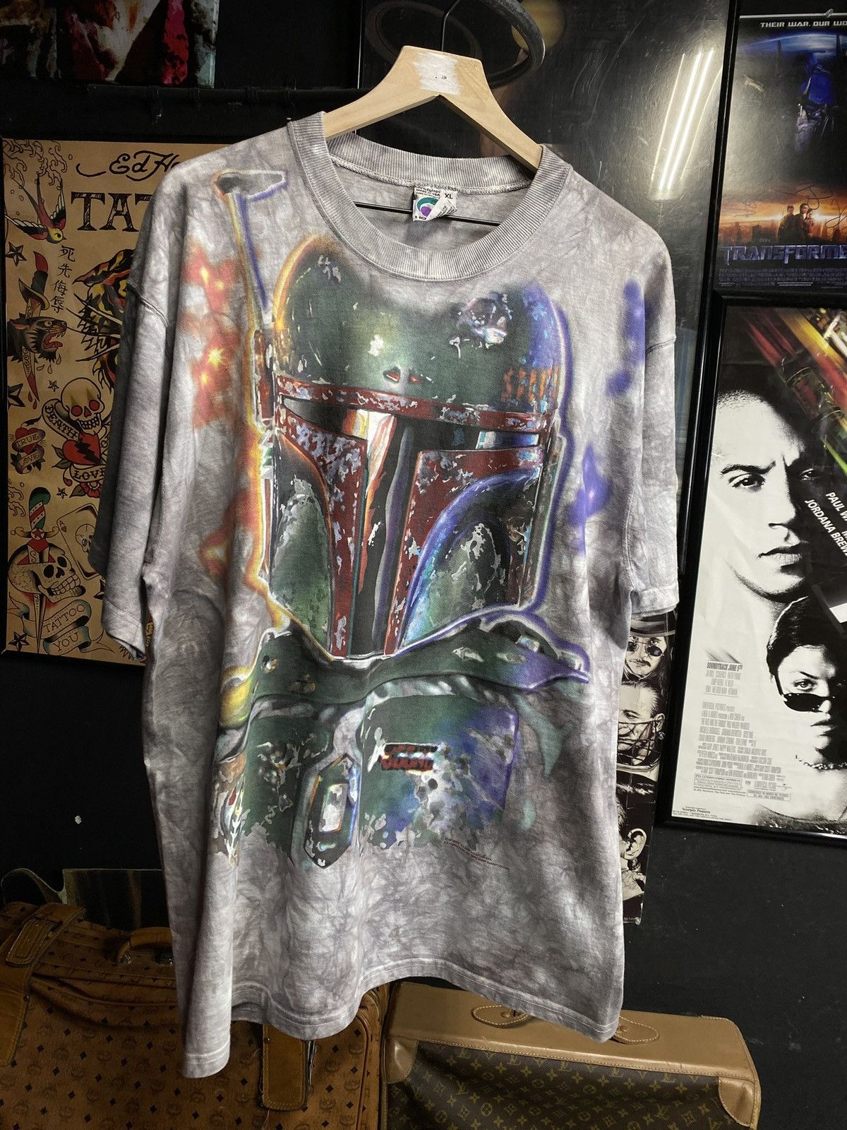 Vintage Vintage 1997 Boba Fett T-Shirt Star Wars Liquid Blue XLarge Size US XL / EU 56 / 4 - 2 Thumbnail