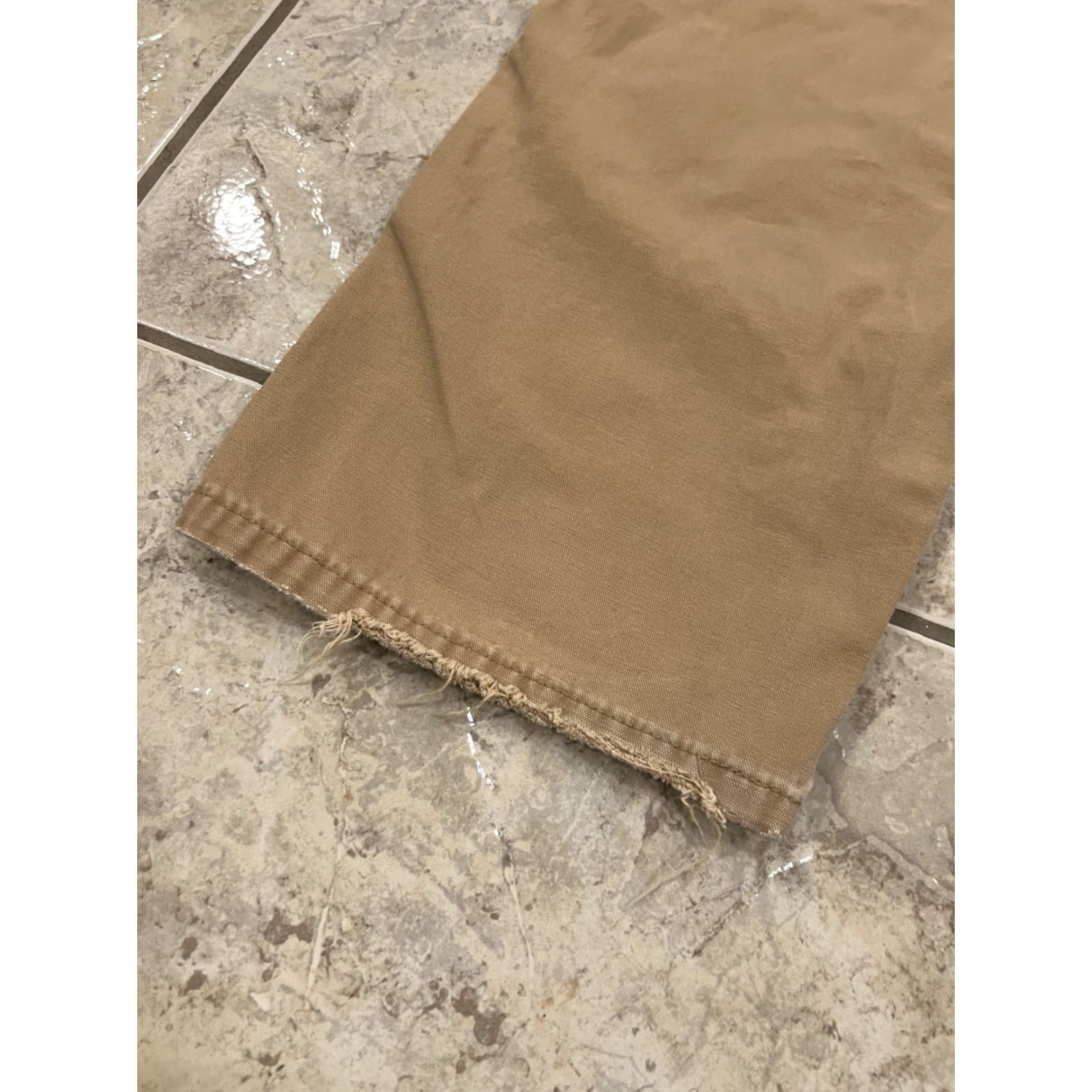 Wrangler VINTAGE Wrangler Khaki Tan Carpenter Jeans Mens 42X30 Relaxed 5-Pocket Denim Workwear Utility Pockets Belt Loops 94LSWAO Size US 42 / EU 58 - 4 Thumbnail