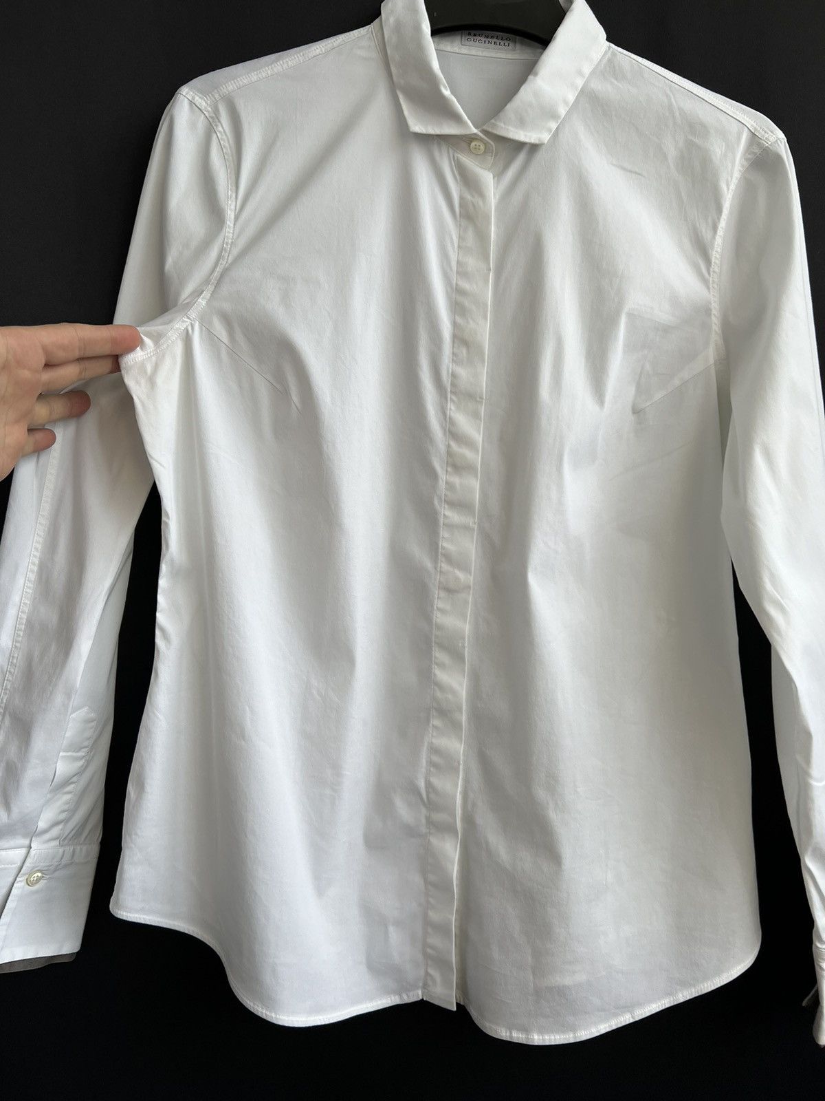 Brunello Cucinelli Brunello Cucinelli Shirt Cotton Blend White Solid Size XL Size XL / US 12-14 / IT 48-50 - 3 Thumbnail
