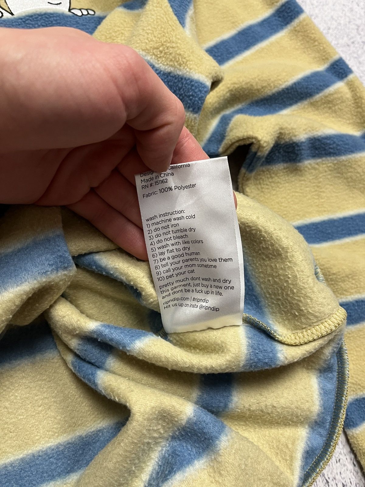 RIPNDIP Ripndip Fleece Sweater Jacket Striped Rip N Dip Rare Y2k Size US L / EU 52-54 / 3 - 7 Thumbnail