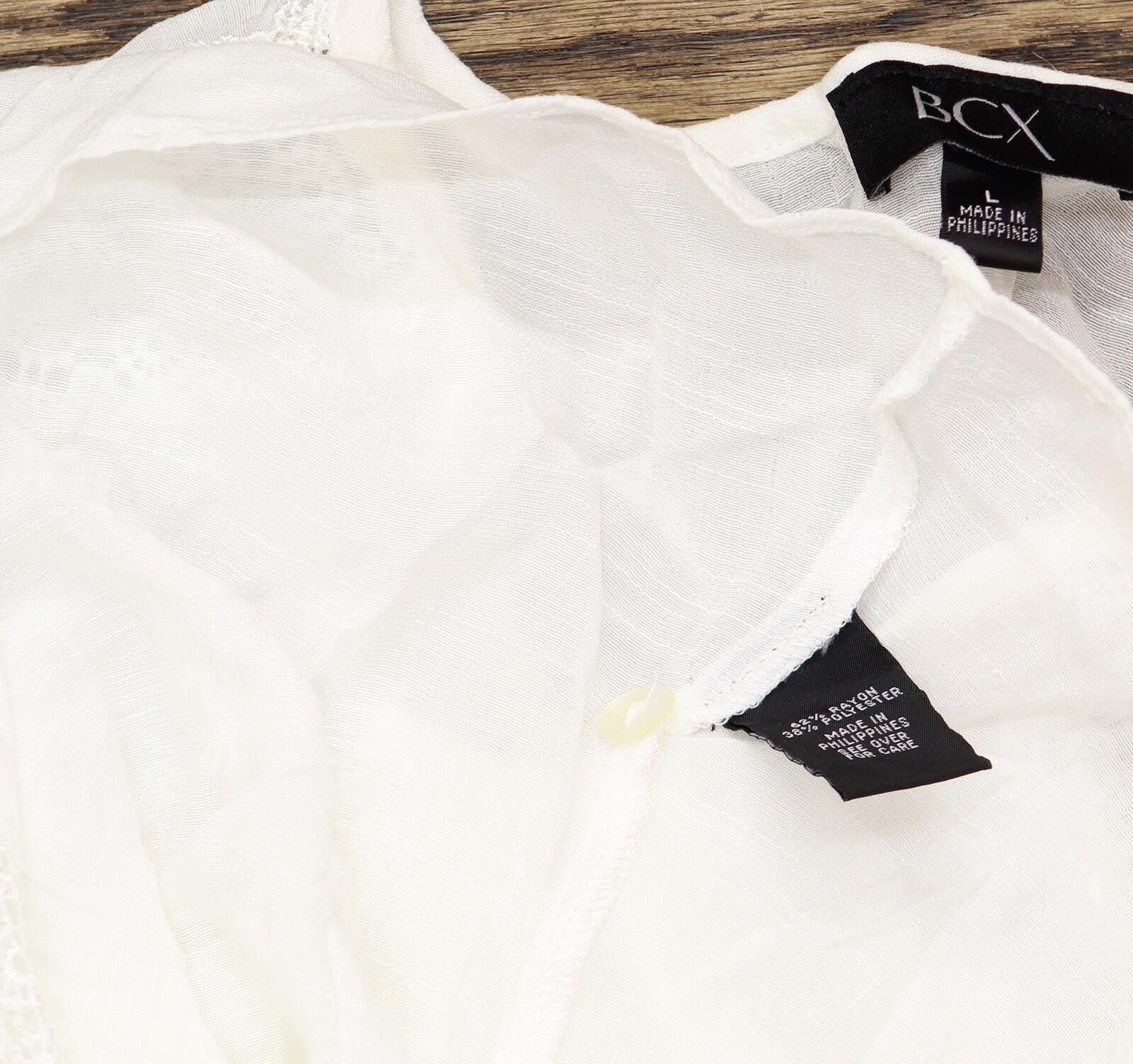 Other Nwt Bcx Lace-trim Tie-hem Peasant Top 1080f2k White L Size L / US 10 / IT 46 - 6 Thumbnail