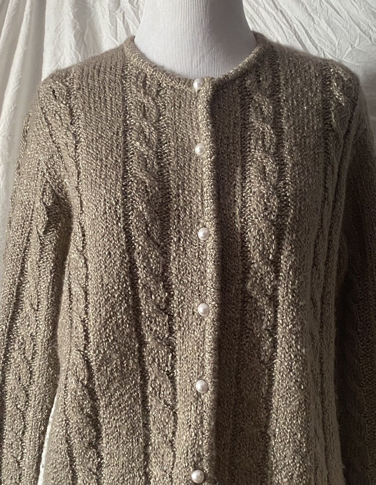 Vintage Jennifer Moore, Vintage, Champagne, Cable Knit Sweater Size S / US 4 / IT 40 - 8 Thumbnail