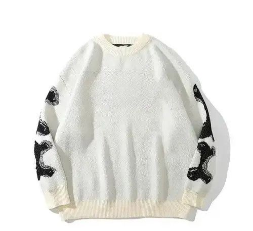 Japanese Brand Oversized Skeleton Bone Printed Knitted Sweaters Size US L / EU 52-54 / 3 - 3 Thumbnail