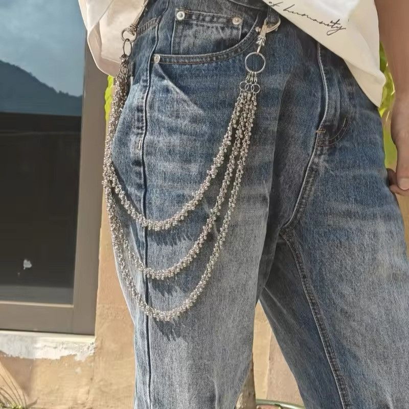 Jewelry Bead Flower Three Tier Silvery Pants Chain Size ONE SIZE - 3 Thumbnail