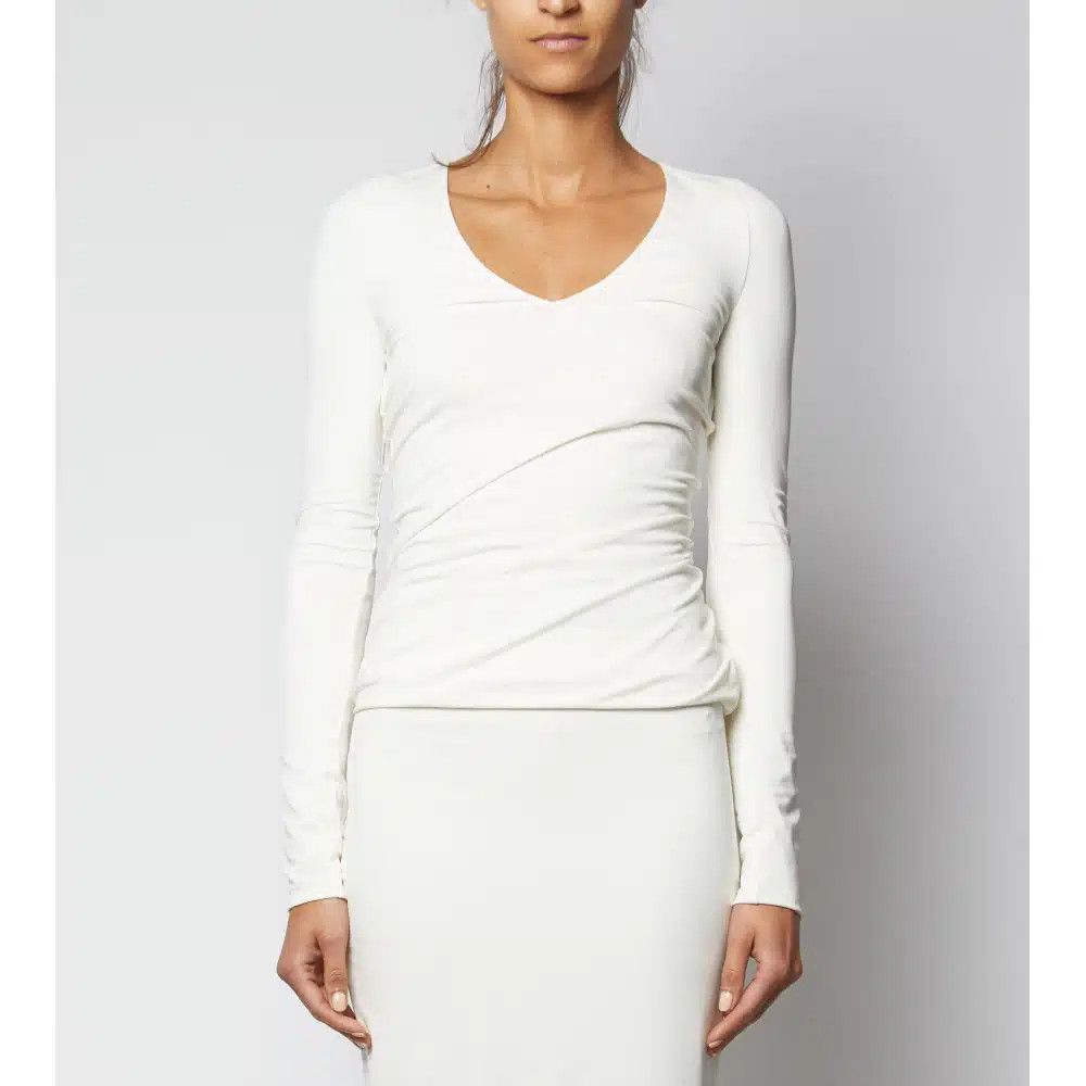 Tom Ford o1sndg0825 TSJ321 Cut & Sewn Top in White Size XS / US 0-2 / IT 36-38 - 1 Thumbnail