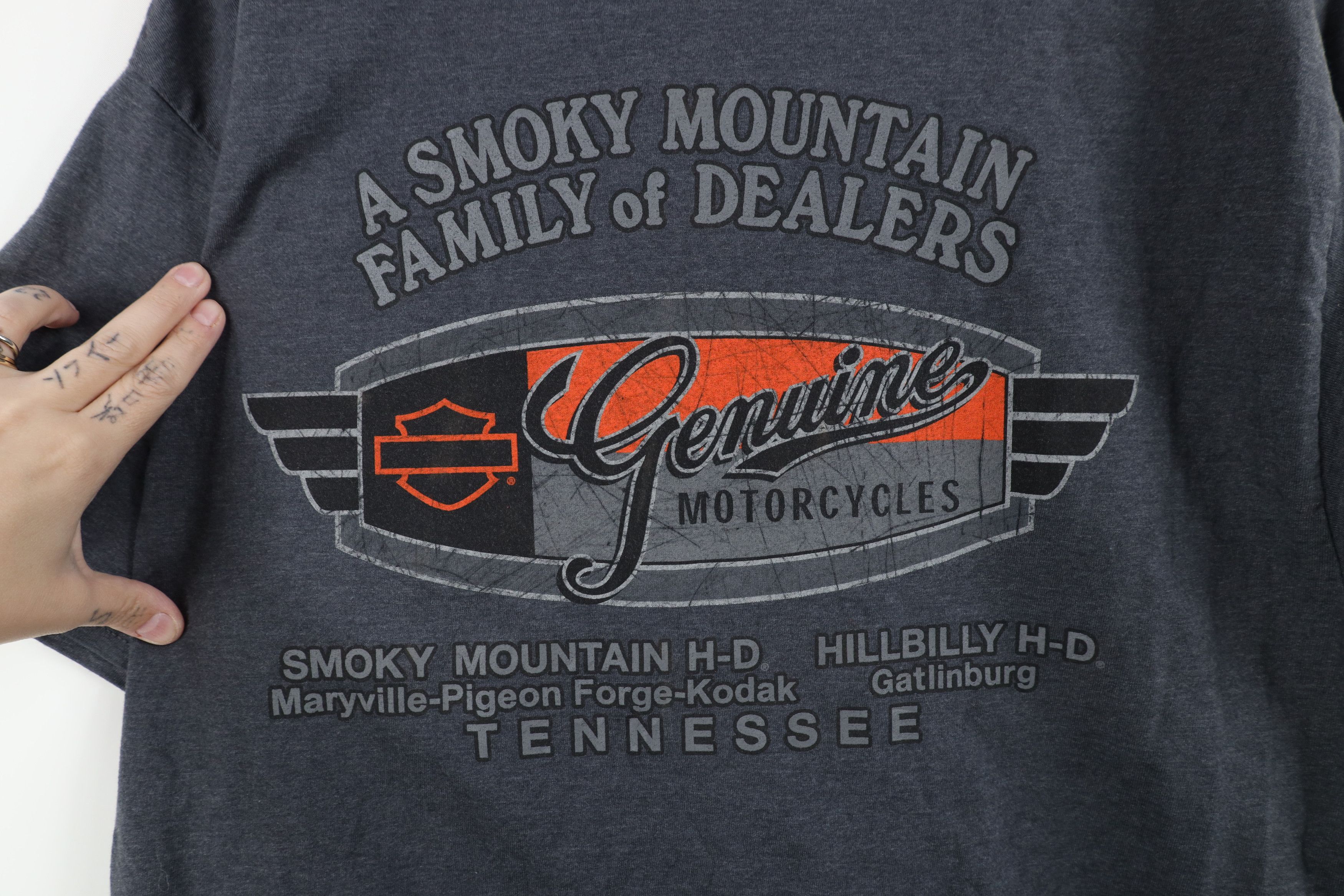 Harley Davidson Vintage Y2K Harley Davidson Spell Fire Flames Pocket T-Shirt Size US L / EU 52-54 / 3 - 9 Thumbnail