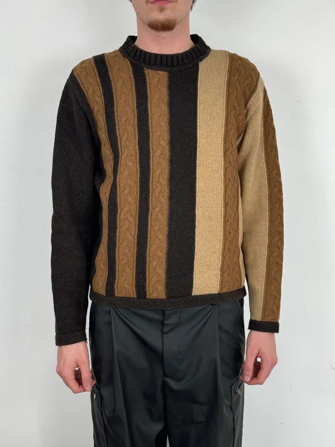 Dirk Bikkembergs Dirk Bikkembergs Camel & Brown Wool Sweater Size US M / EU 48-50 / 2 - 2 Thumbnail