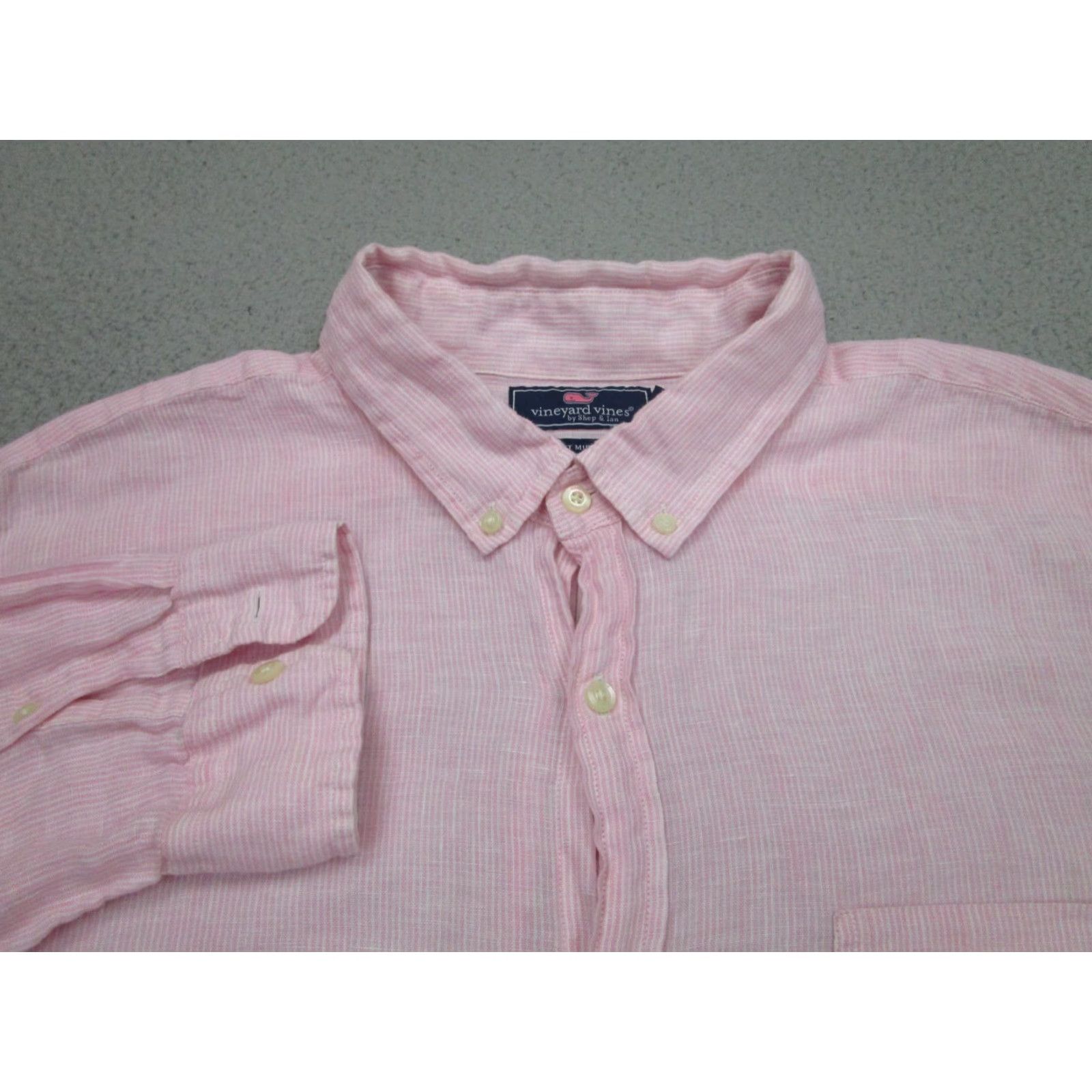 Vineyard Vines Vineyard Vines Shirt Mens 2XL Pink Linen Slim Murray Button Down Long Sleeve Size US XXL / EU 58 / 5 - 3 Thumbnail