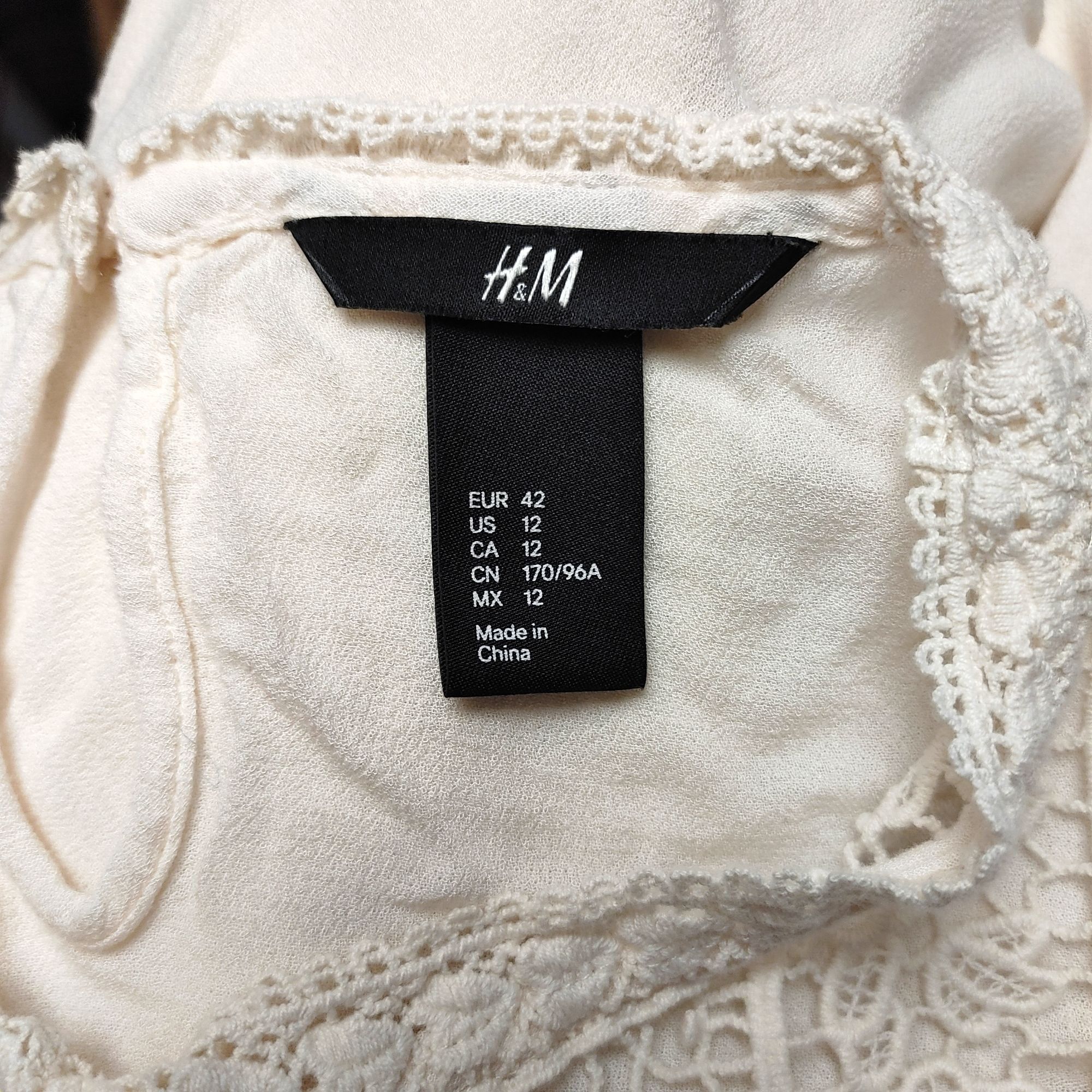 H&M H&M Women's White Lace Top 3/4 Sleeve Midi Dress 12 Size XL / US 12-14 / IT 48-50 - 5 Thumbnail