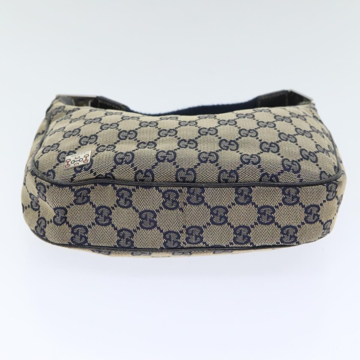 Gucci GUCCI GG Canvas Sherry Line Hand Bag Navy Silver Red Size ONE SIZE - 9 Thumbnail