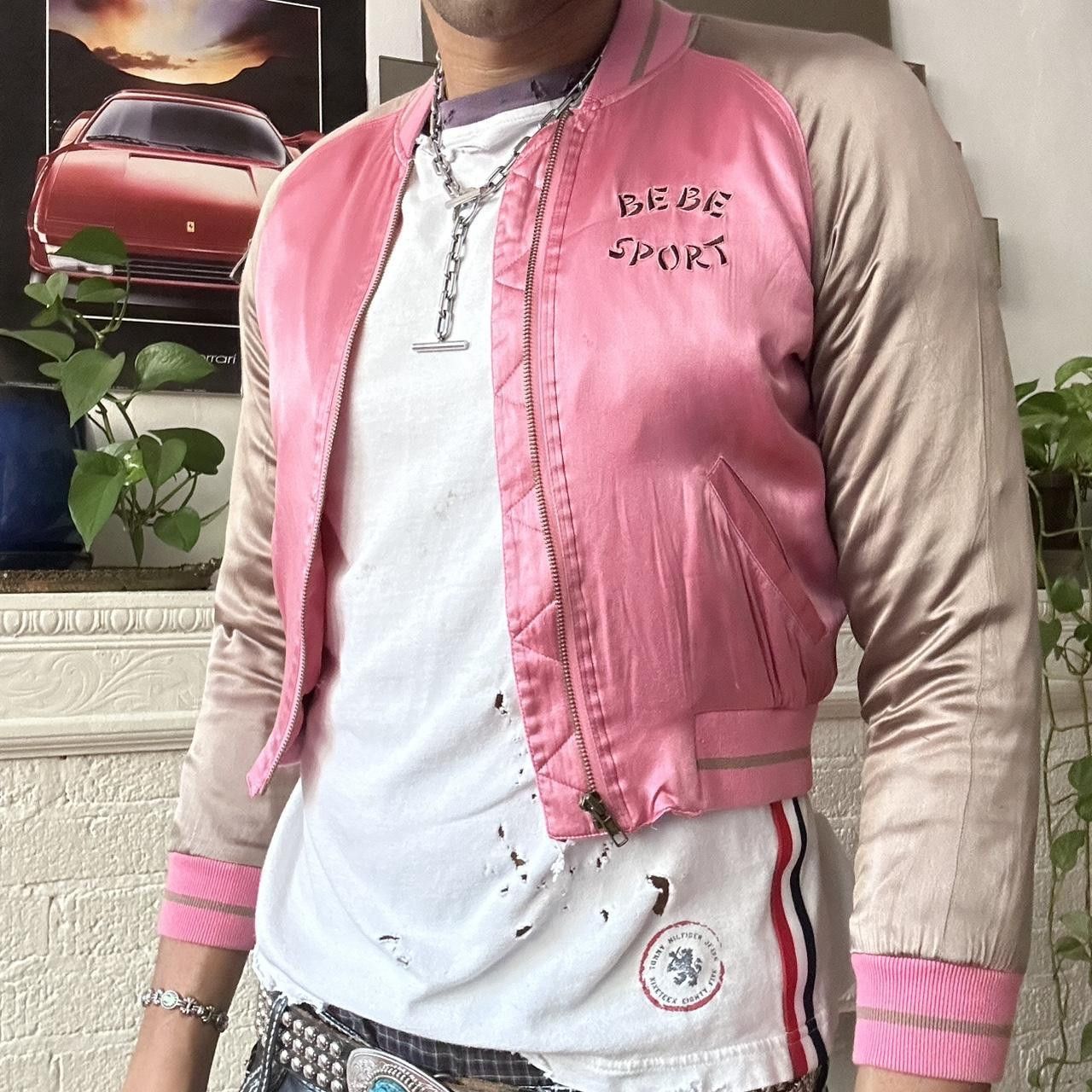 Bebe BEBE SPORT TAN PINK EMBROIDERED SOUVENIR JACKET_ SMALL Size S / US 4 / IT 40 - 3 Thumbnail