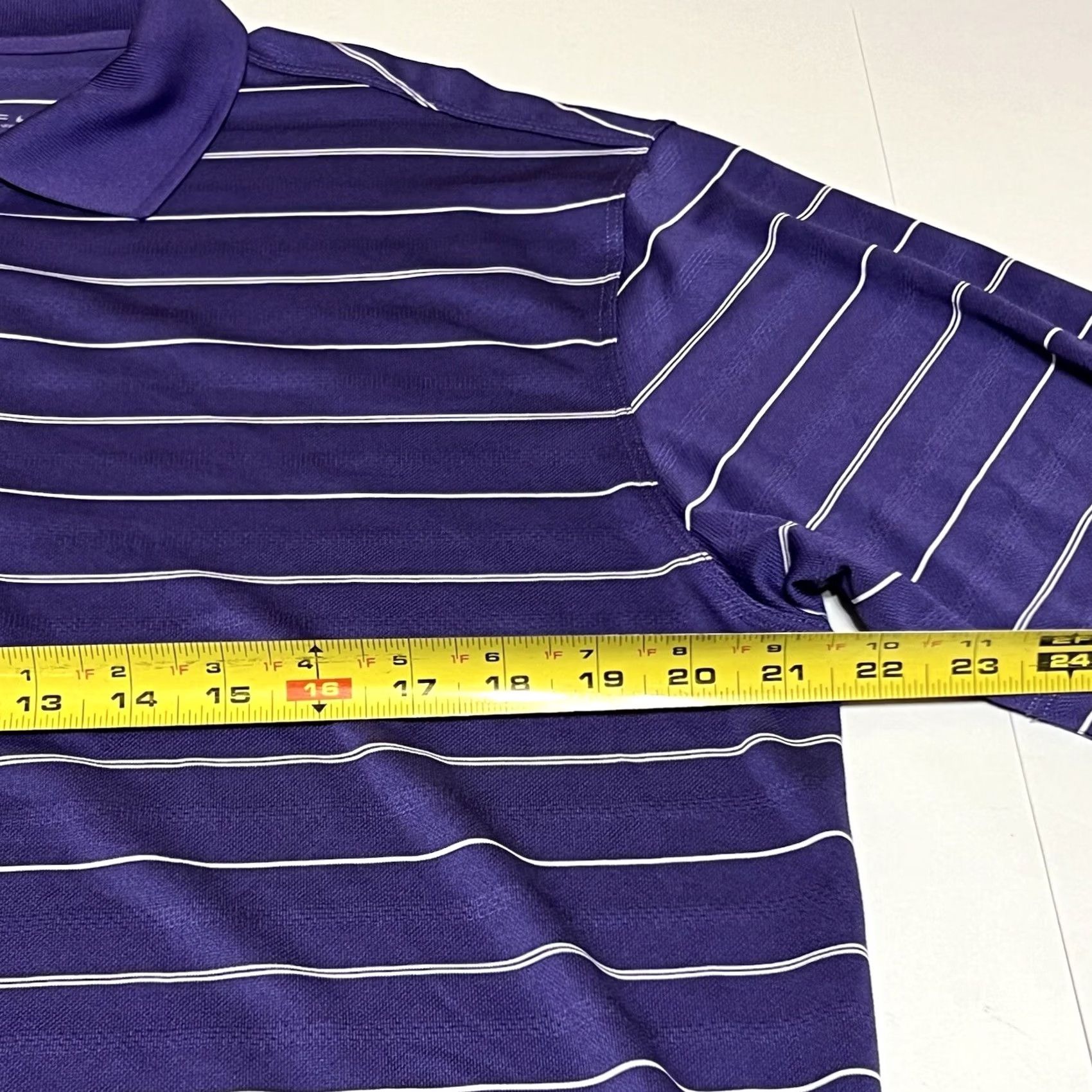 Nike Nike Golf Shirt Polo Men M Purple Striped Swoosh Dri-Fit Nike Golf Performance Short Sleeve Regular Fit Adult Medium Purple Golf apparel Size US M / EU 48-50 / 2 - 5 Thumbnail