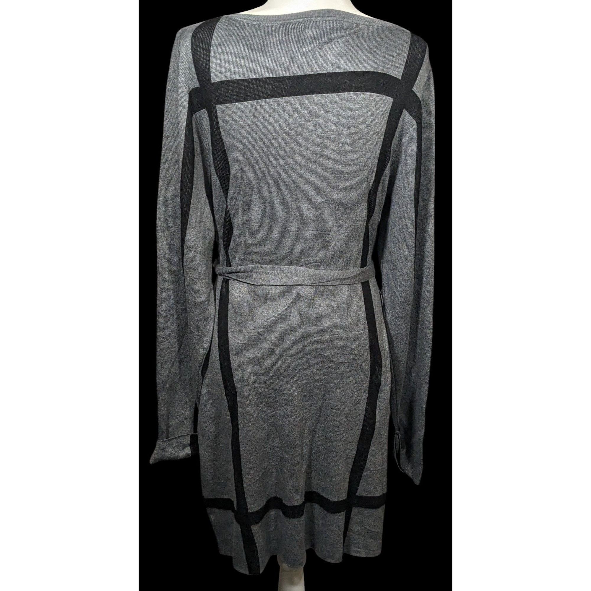 Other Love Scarlett Grey And Black Accent Striped Tie Waist Sweate Size L / US 10 / IT 46 - 2 Thumbnail